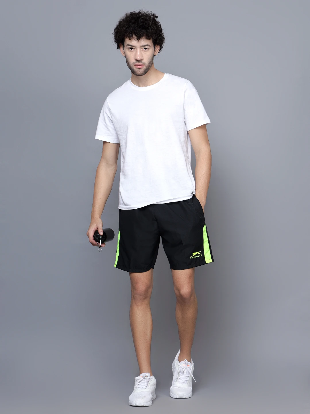 Black F.Scent Shiv Naresh Running Shorts for men