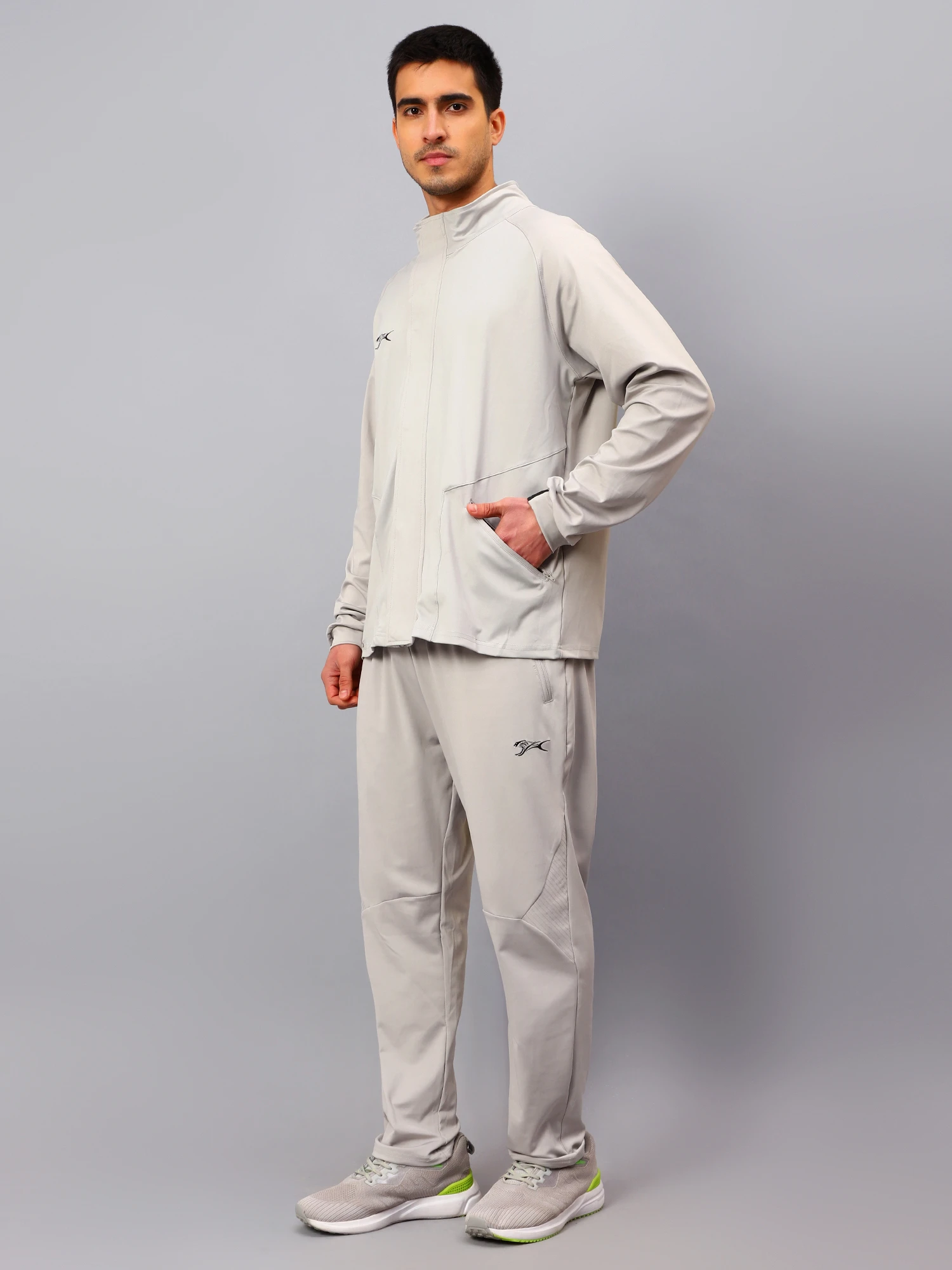 Men's Light Grey Tracksuit by Shiv Naresh