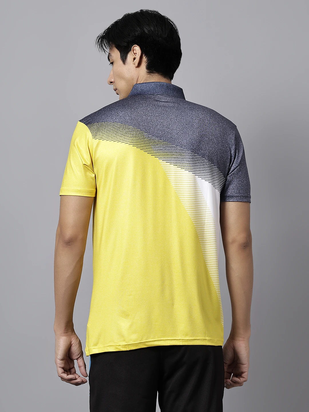 Ultra Boost yellow smart‑fit sports polo t-shirts for men by Shiv Naresh