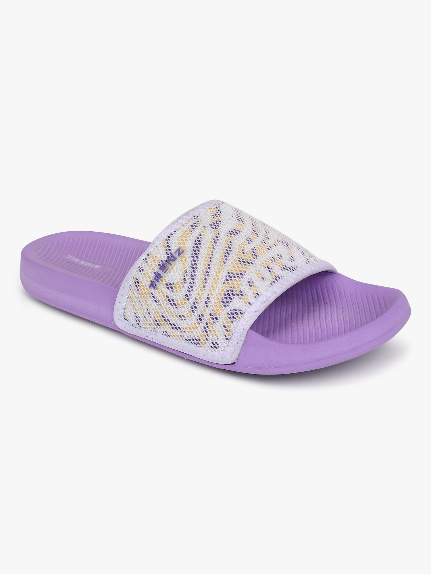 Purple & white women's slip-on slider Slippers