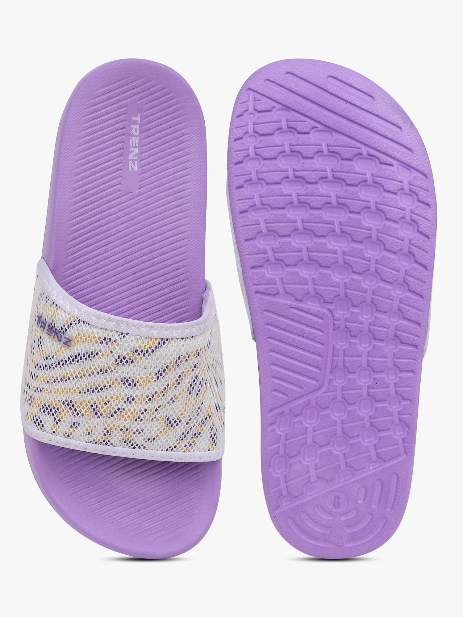 Purple & white women's slip-on slider Slippers