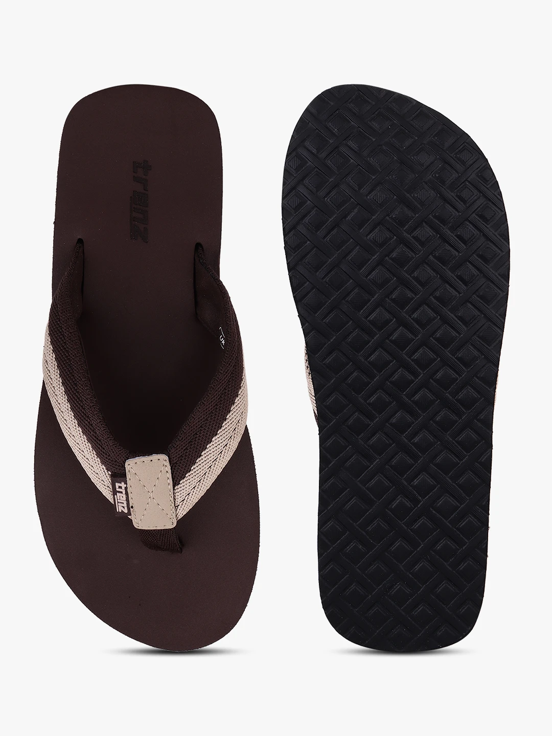 Shivnaresh Brown beige slip-on slippers for men