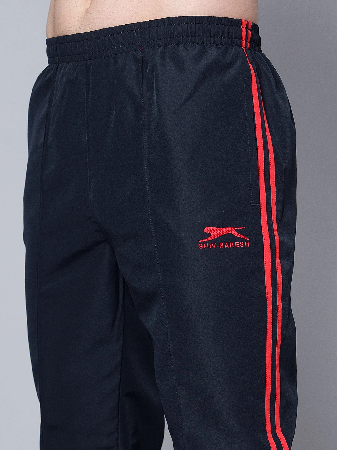 Navy Blue Red Shiv Naresh Sports Track Pants for men