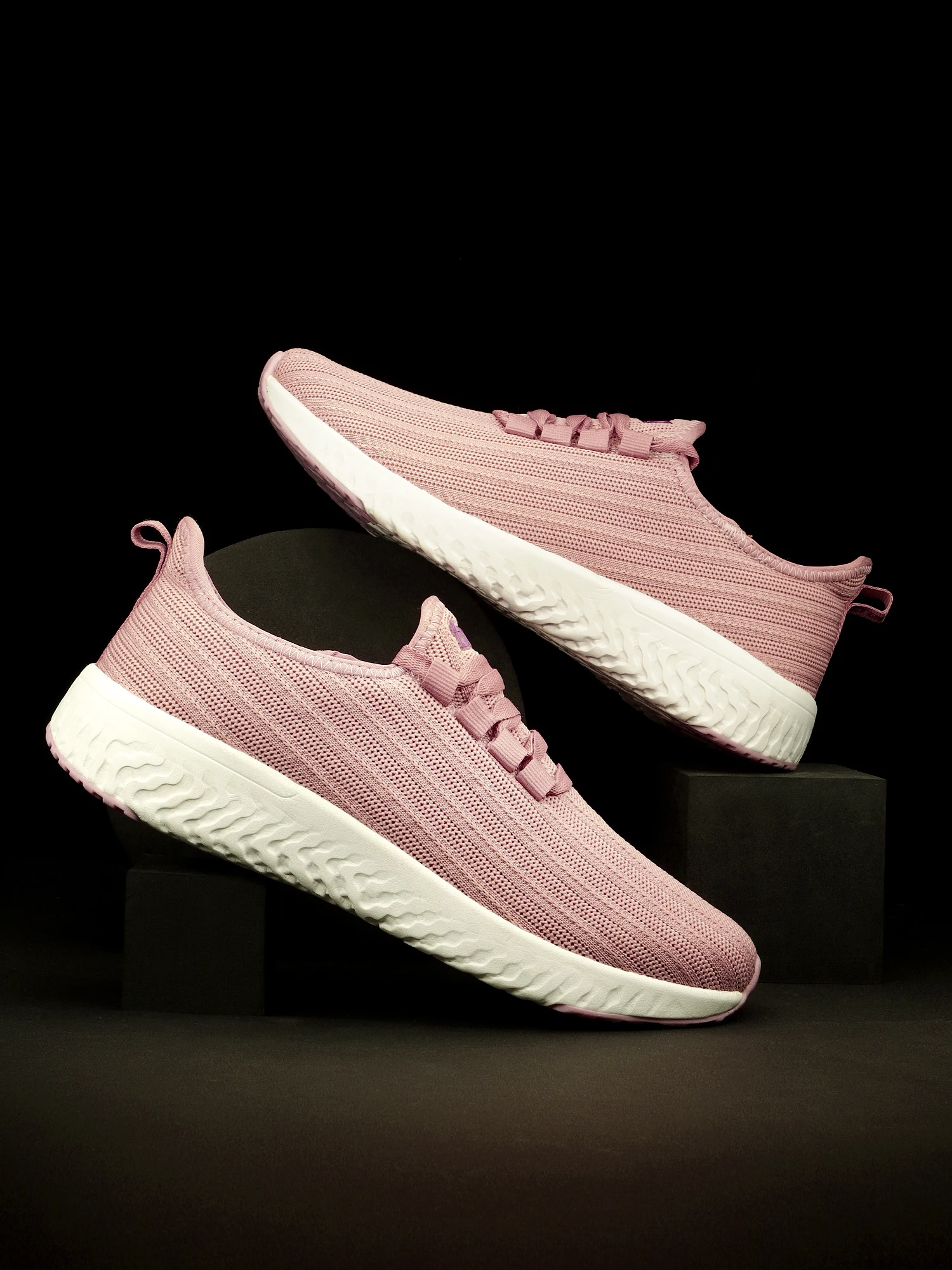 Women’s baby pink lace-up shoes by Shiv Naresh