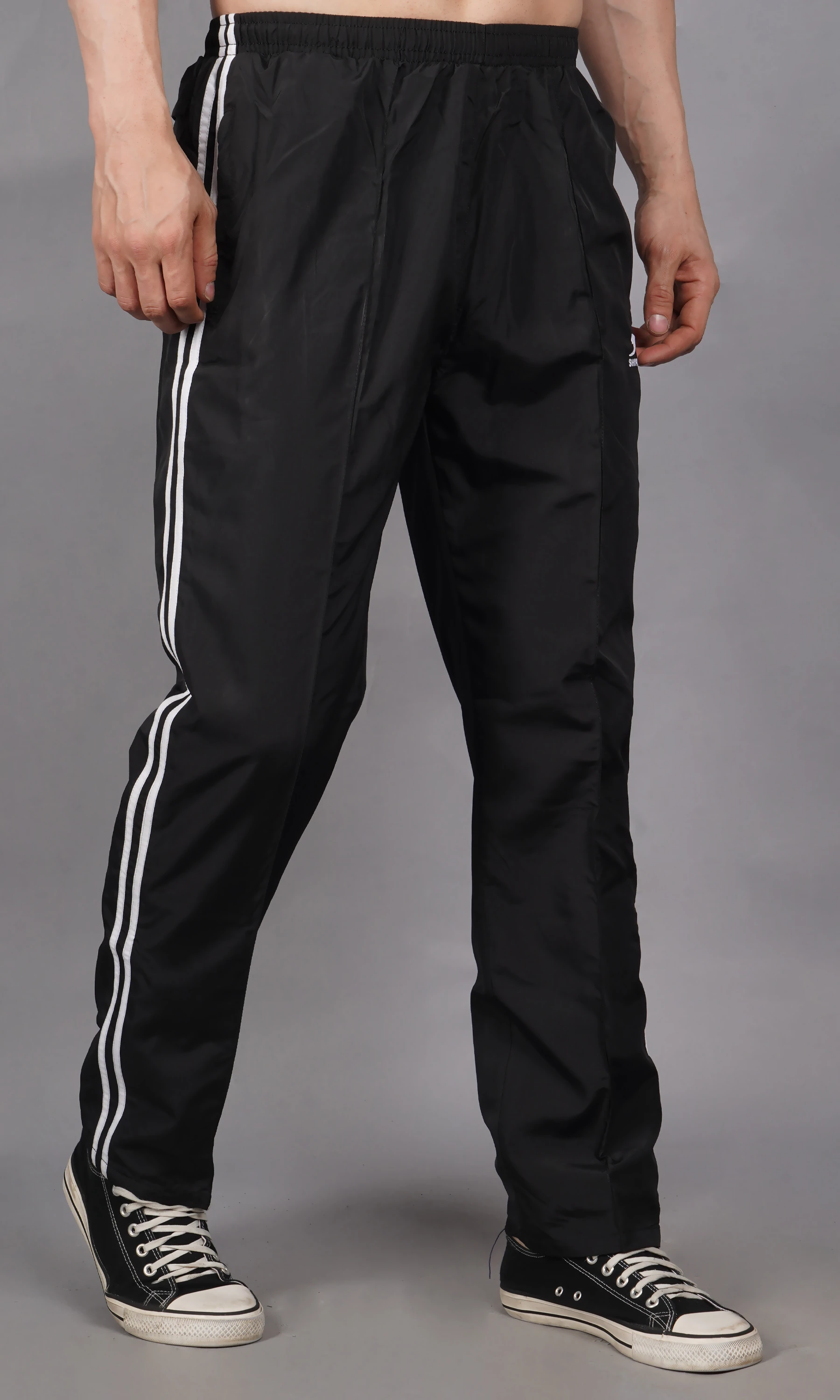 Black White Shiv Naresh Sports Track Pants for men