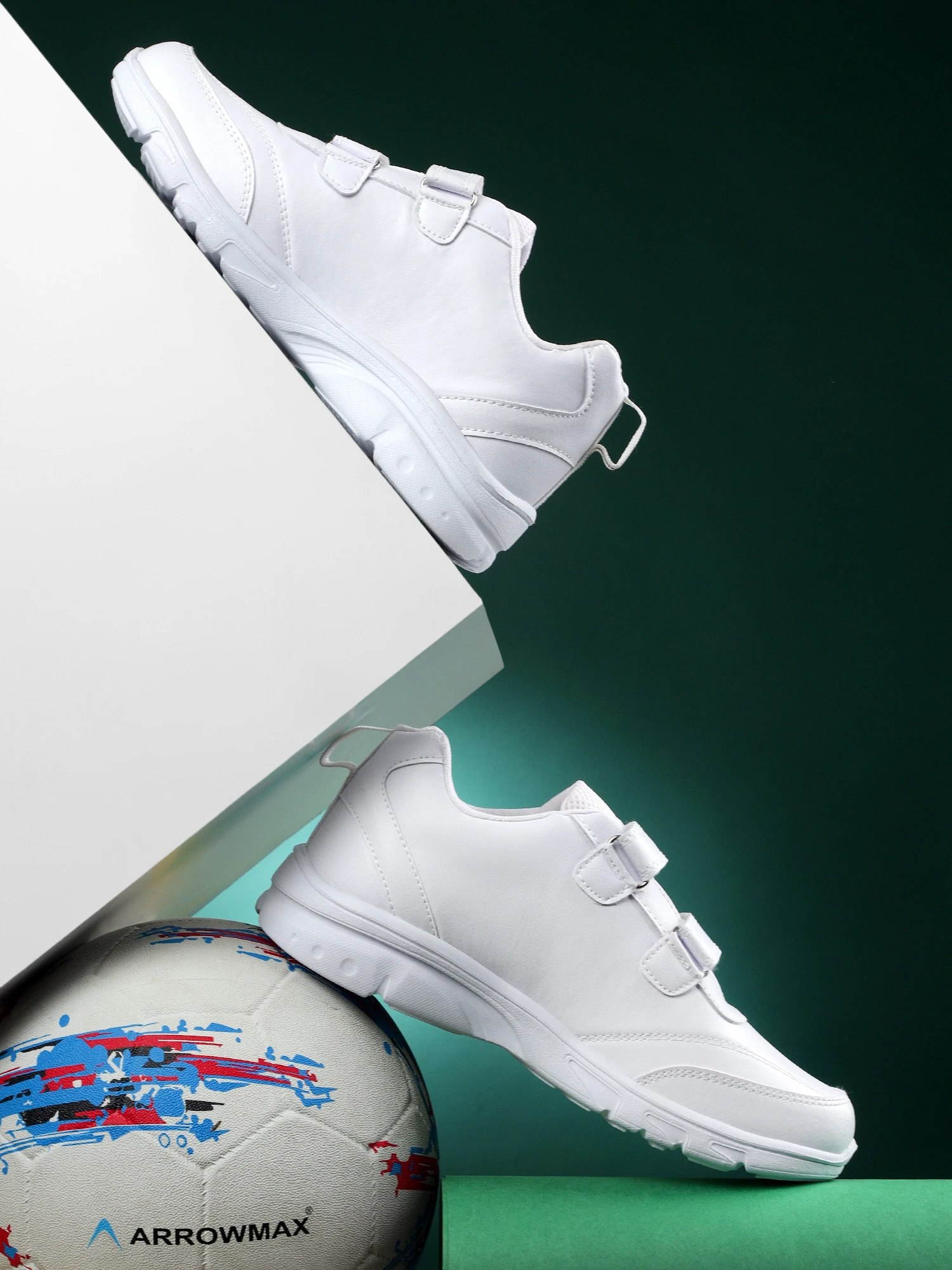 White velcro school shoes for men – Shiv Naresh