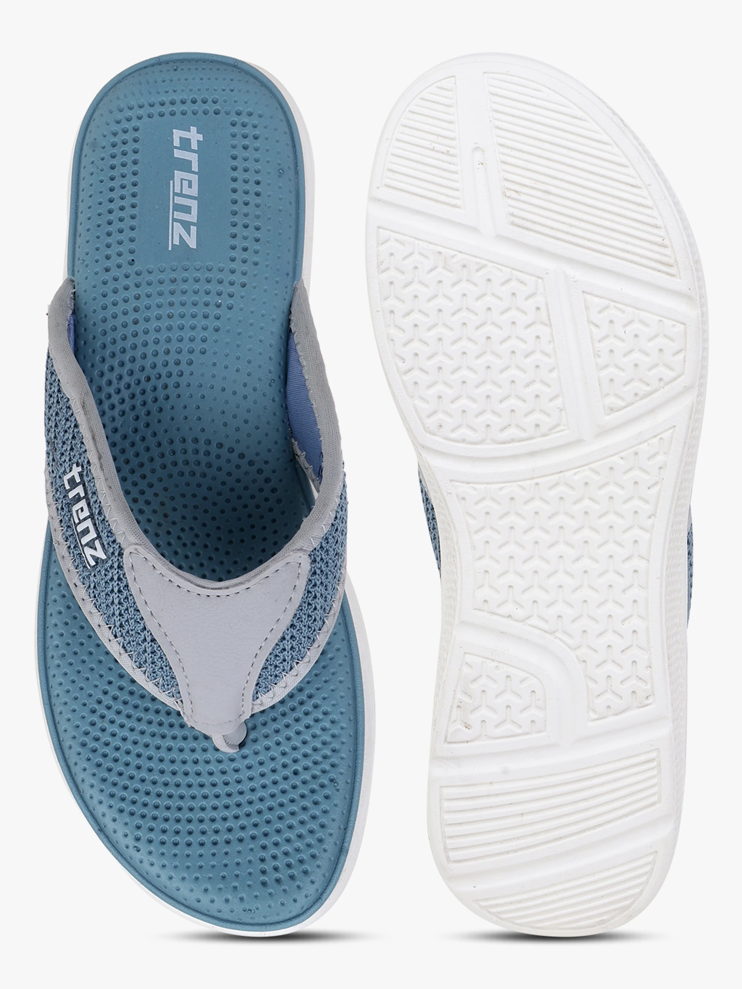 Women’s teal blue slip-on slippers by Shiv Naresh