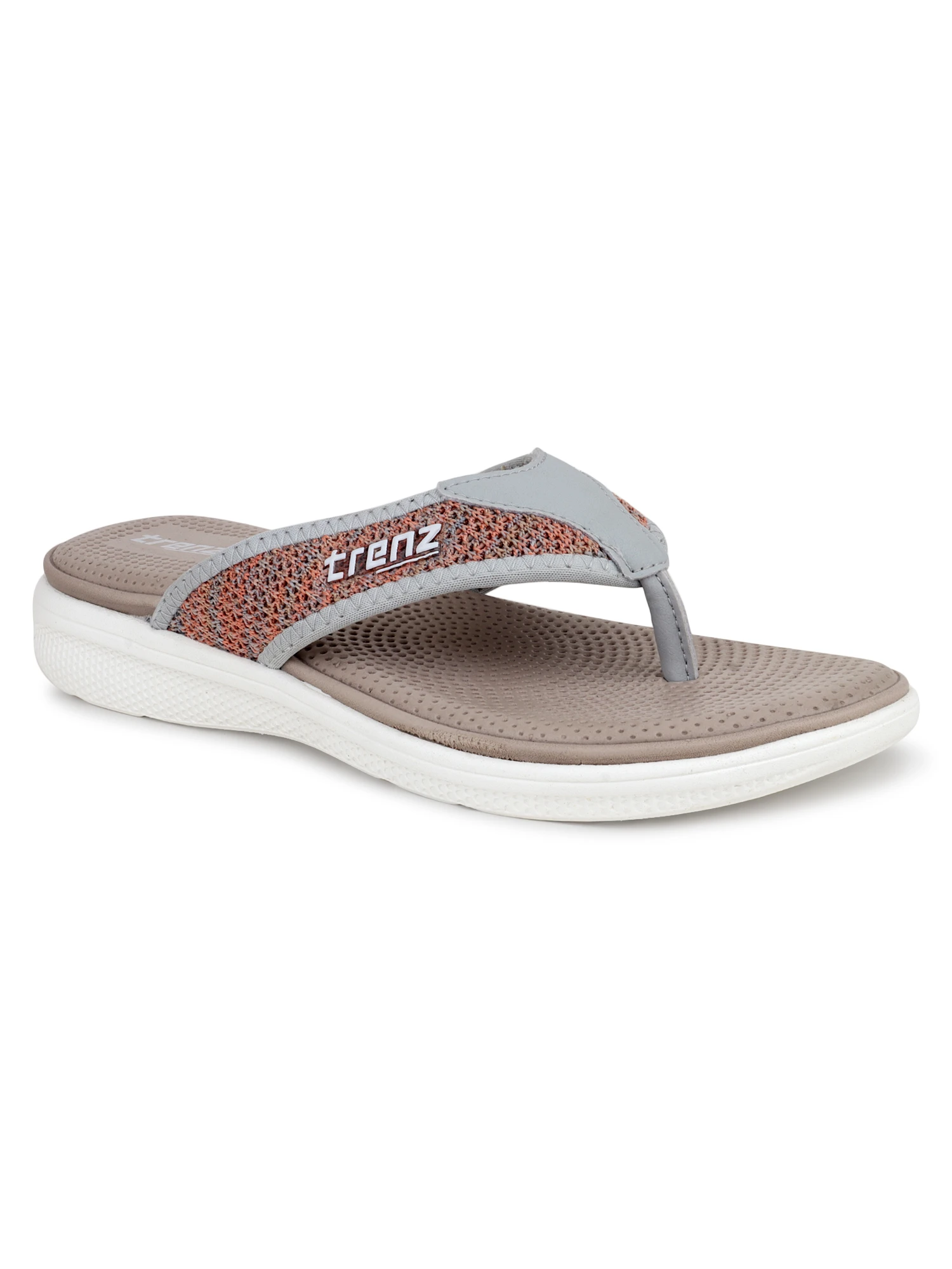 Women’s Beige & White slip-on slippers by Shiv Naresh