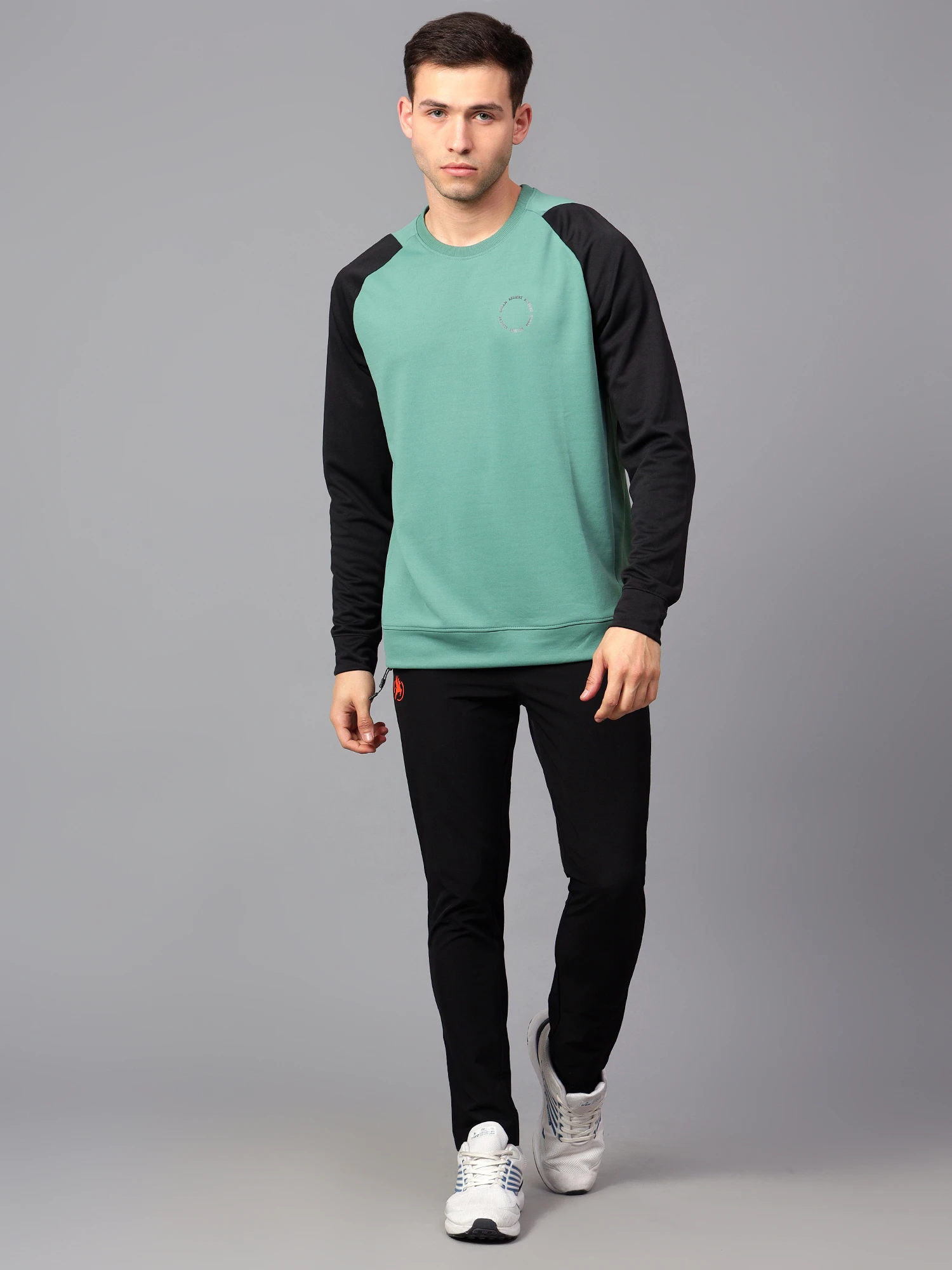 Men's black olive sweatshirt for winter wear by Shiv Naresh