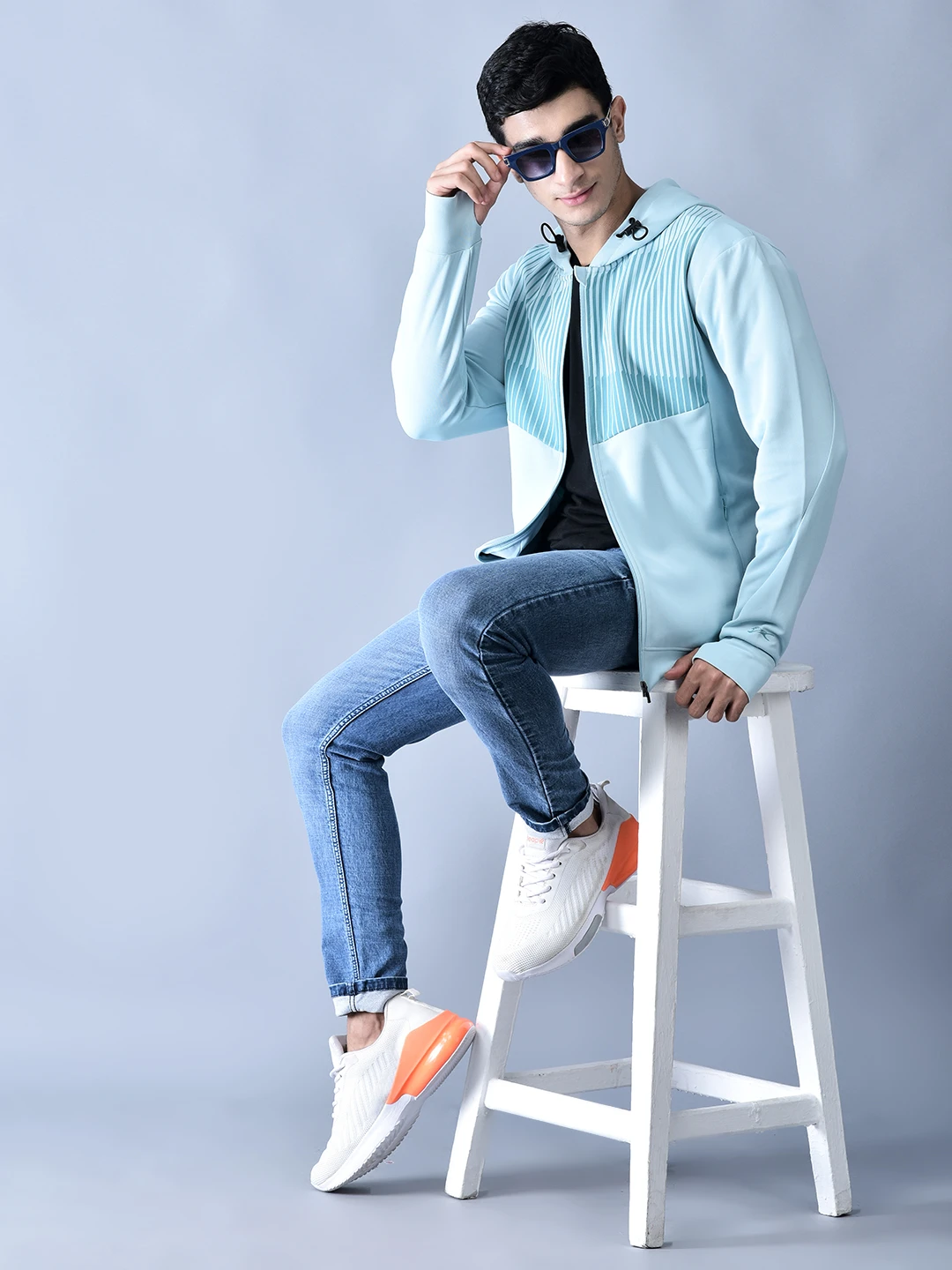 Shiv Naresh sky blue sweatshirt for men