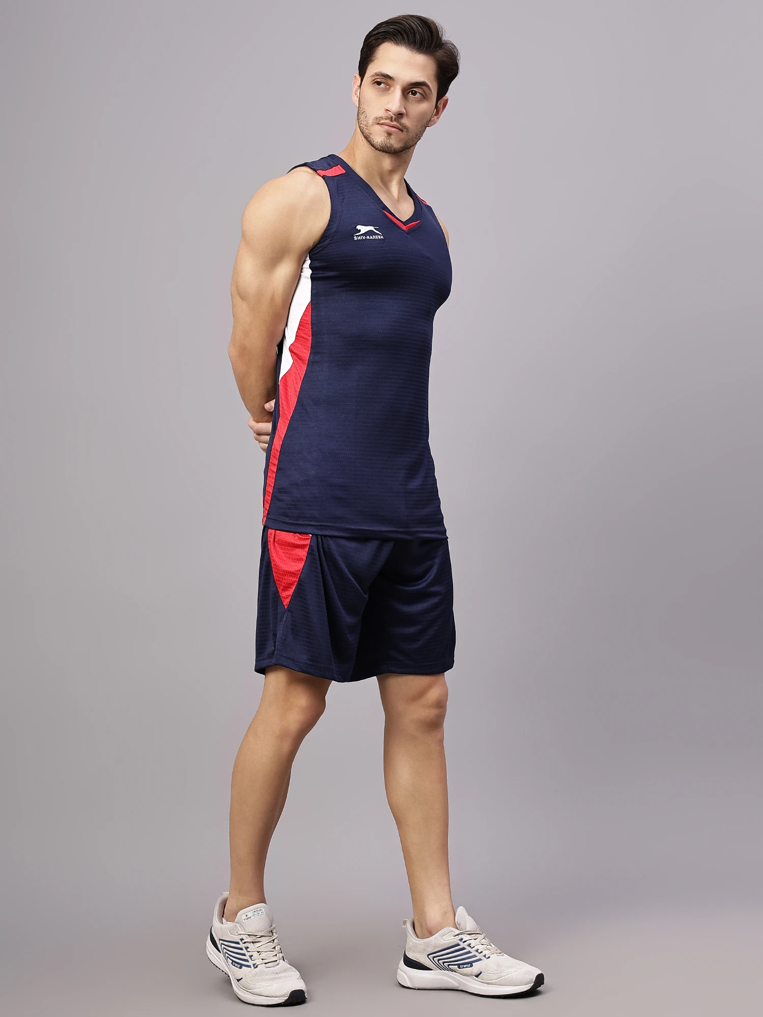 Shiv Naresh Navy Blue Pro Court basketball set for men