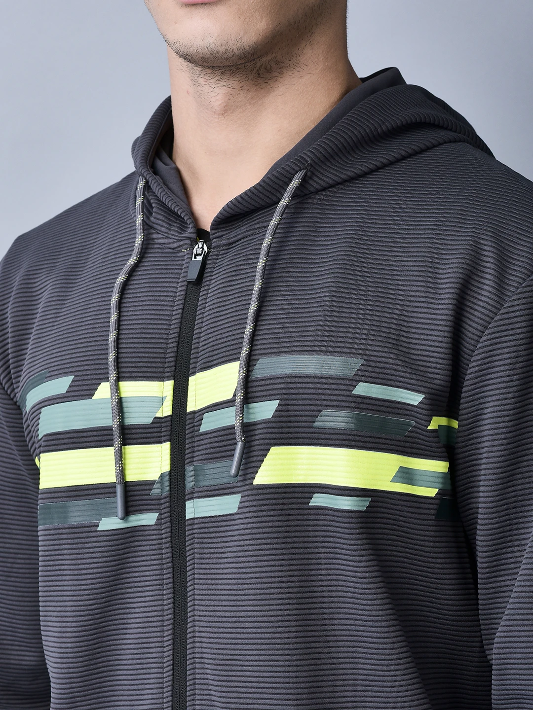 Men’s grey cotton hoodie by Shiv Naresh