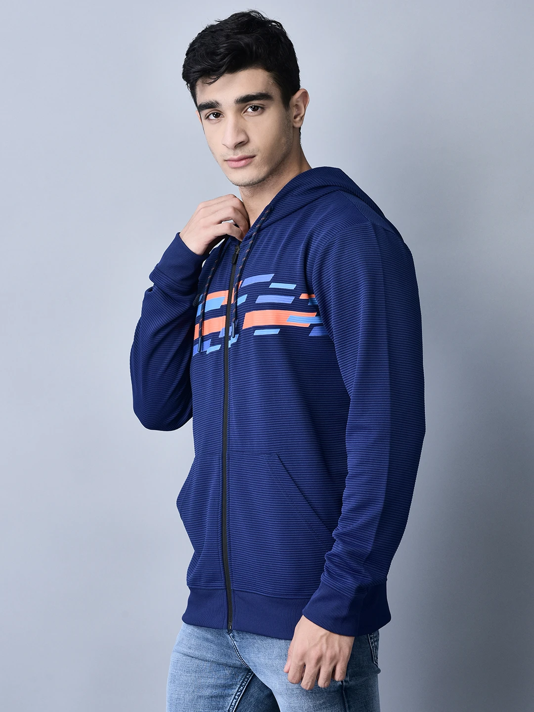 Navy sweatshirt for men by Shiv Naresh