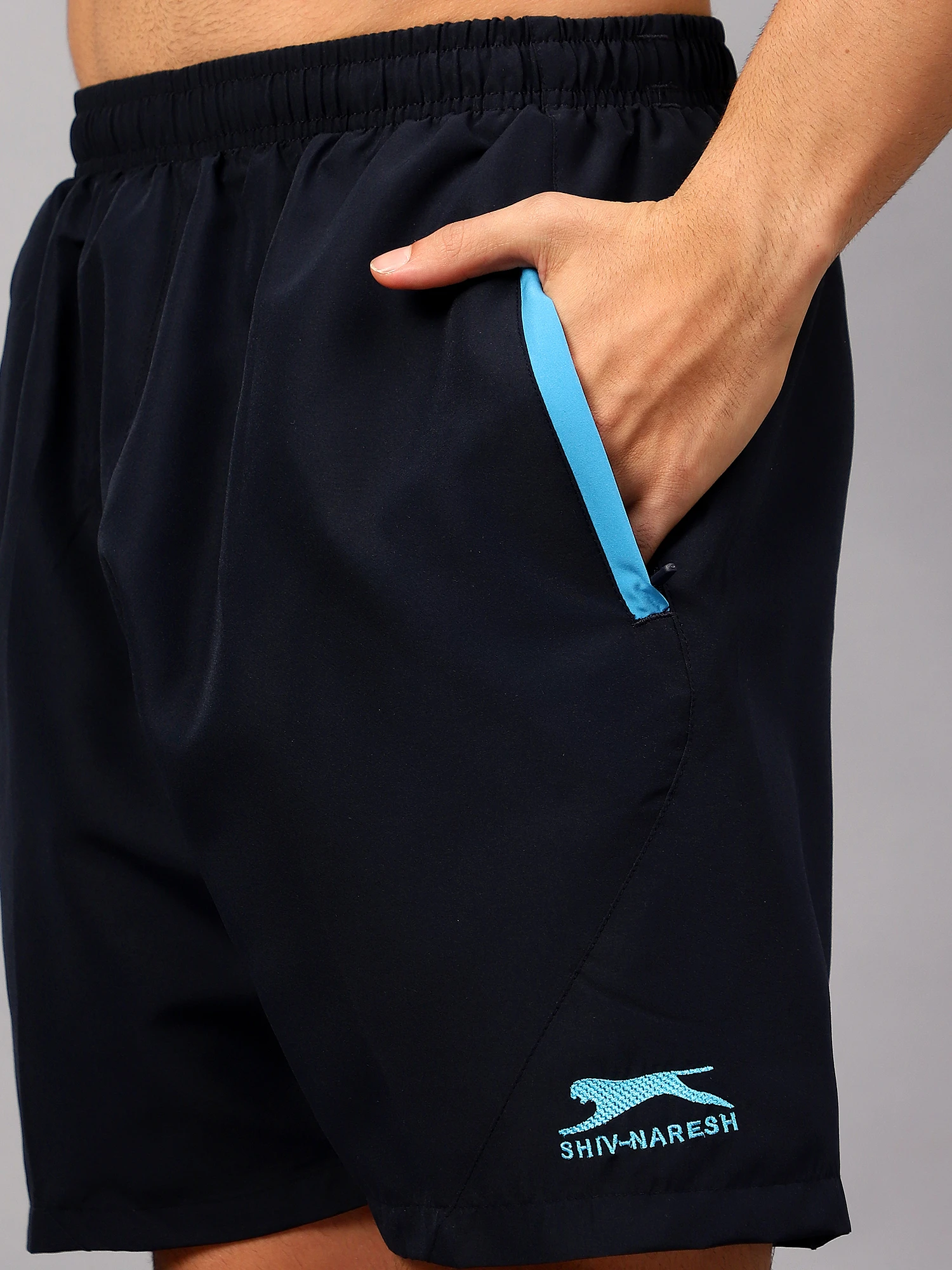 Navy Blue Cyan Shiv Naresh Smart Sports Shorts for men