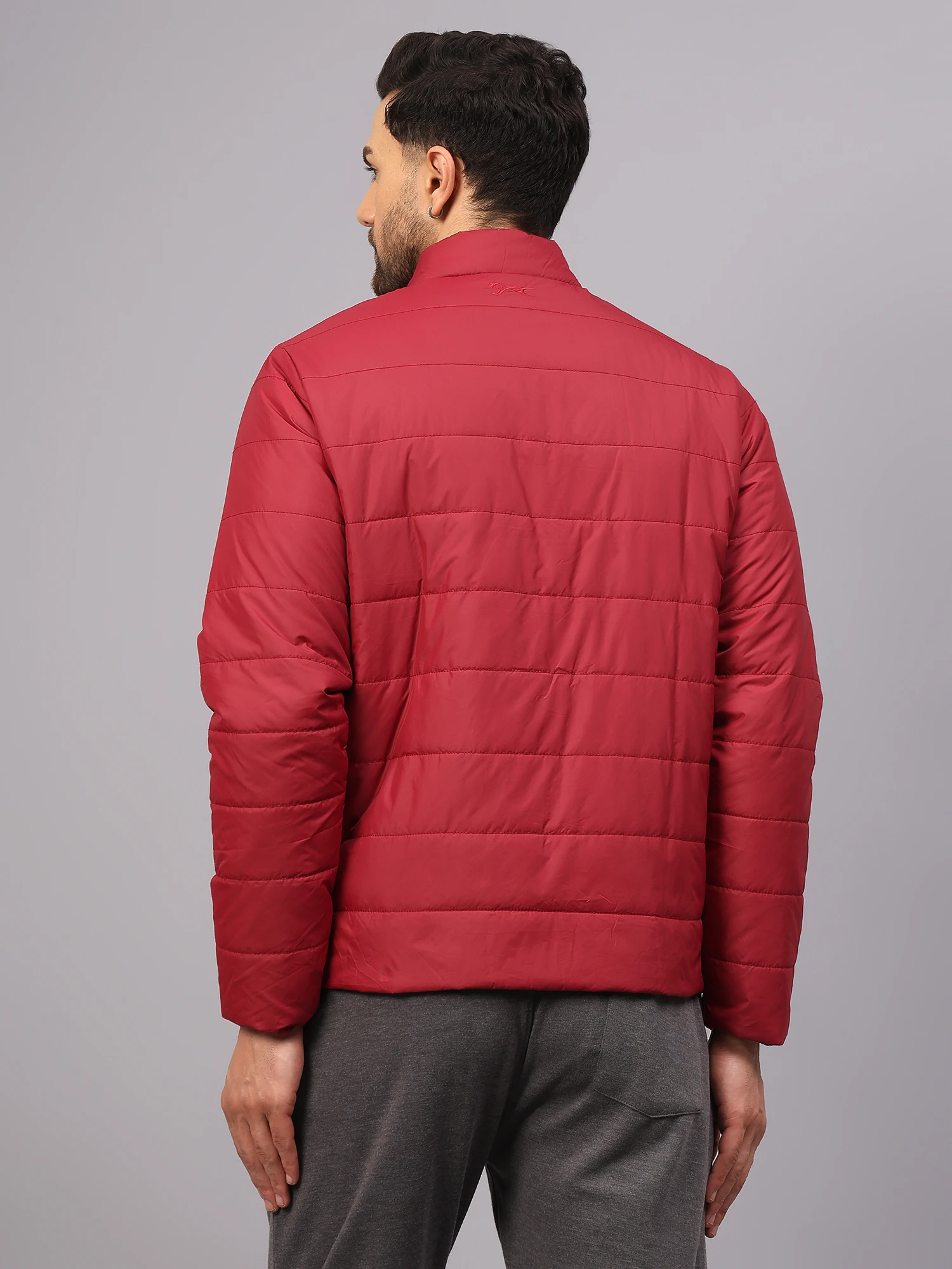 Maroon Puffer Jacket for Men - Shiv Naresh
