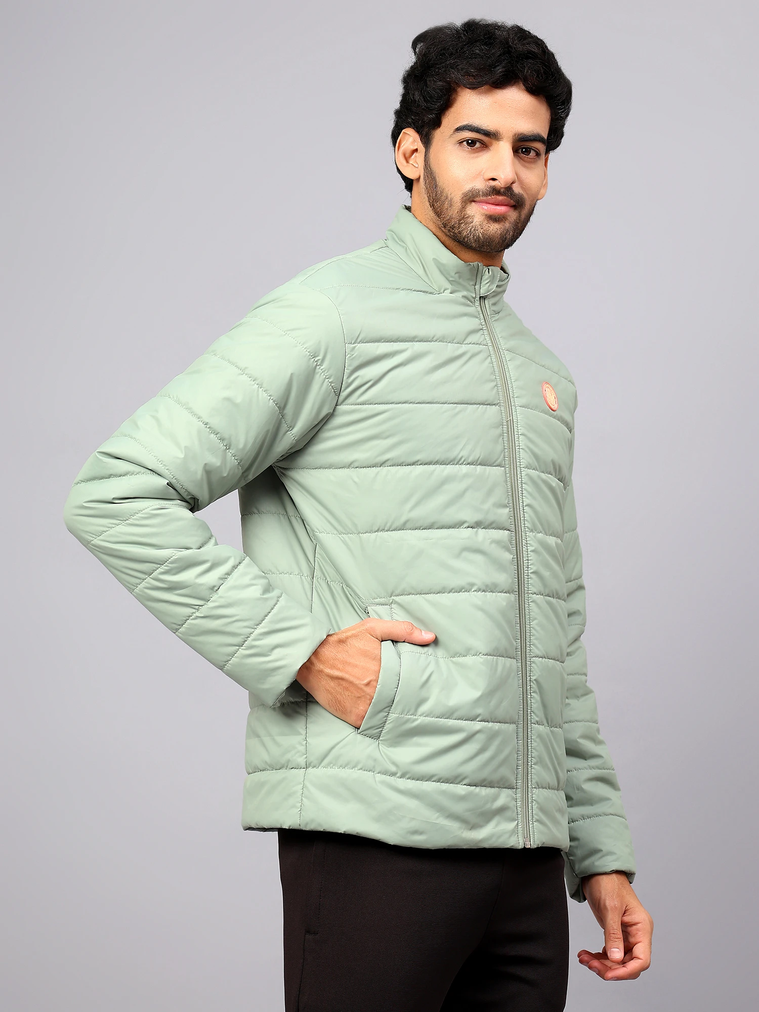 Mint Green Core Puffer Jacket for men - Shiv Naresh