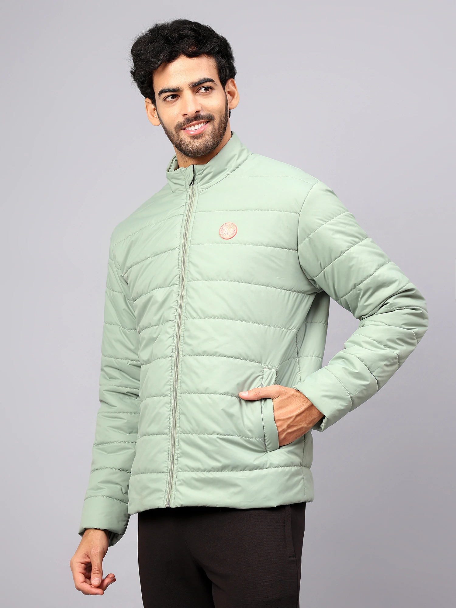 Mint Green Core Puffer Jacket for men - Shiv Naresh