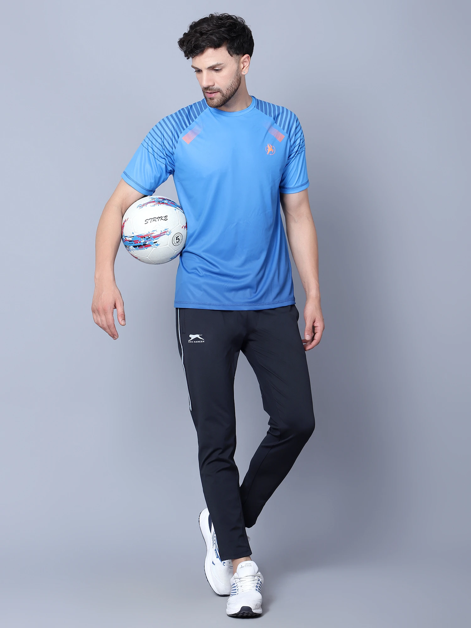 Madrine blue training jersey t shirt for men by Shiv Naresh