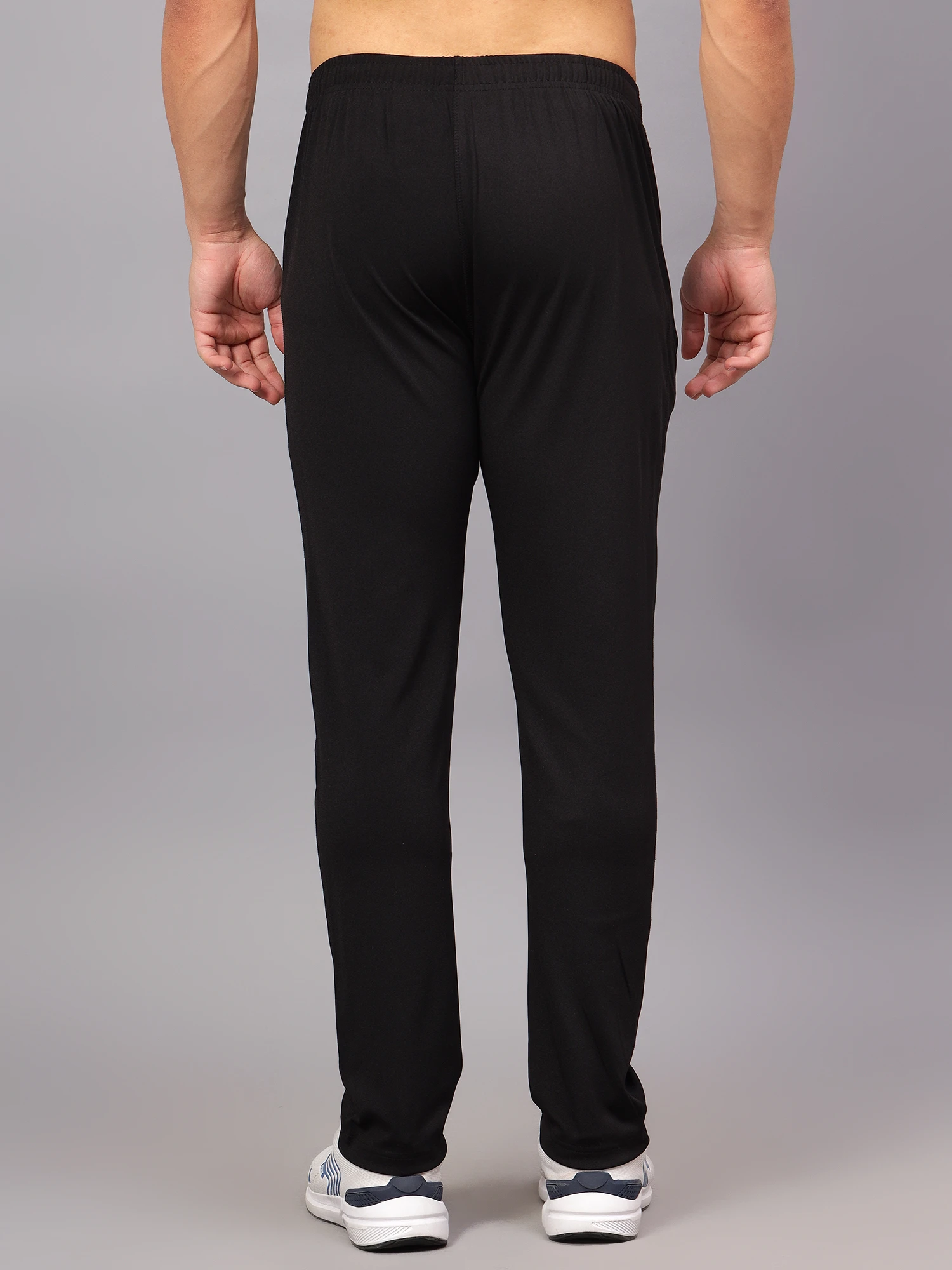 Black Stretchable Track Pants for Men Shiv Naresh
