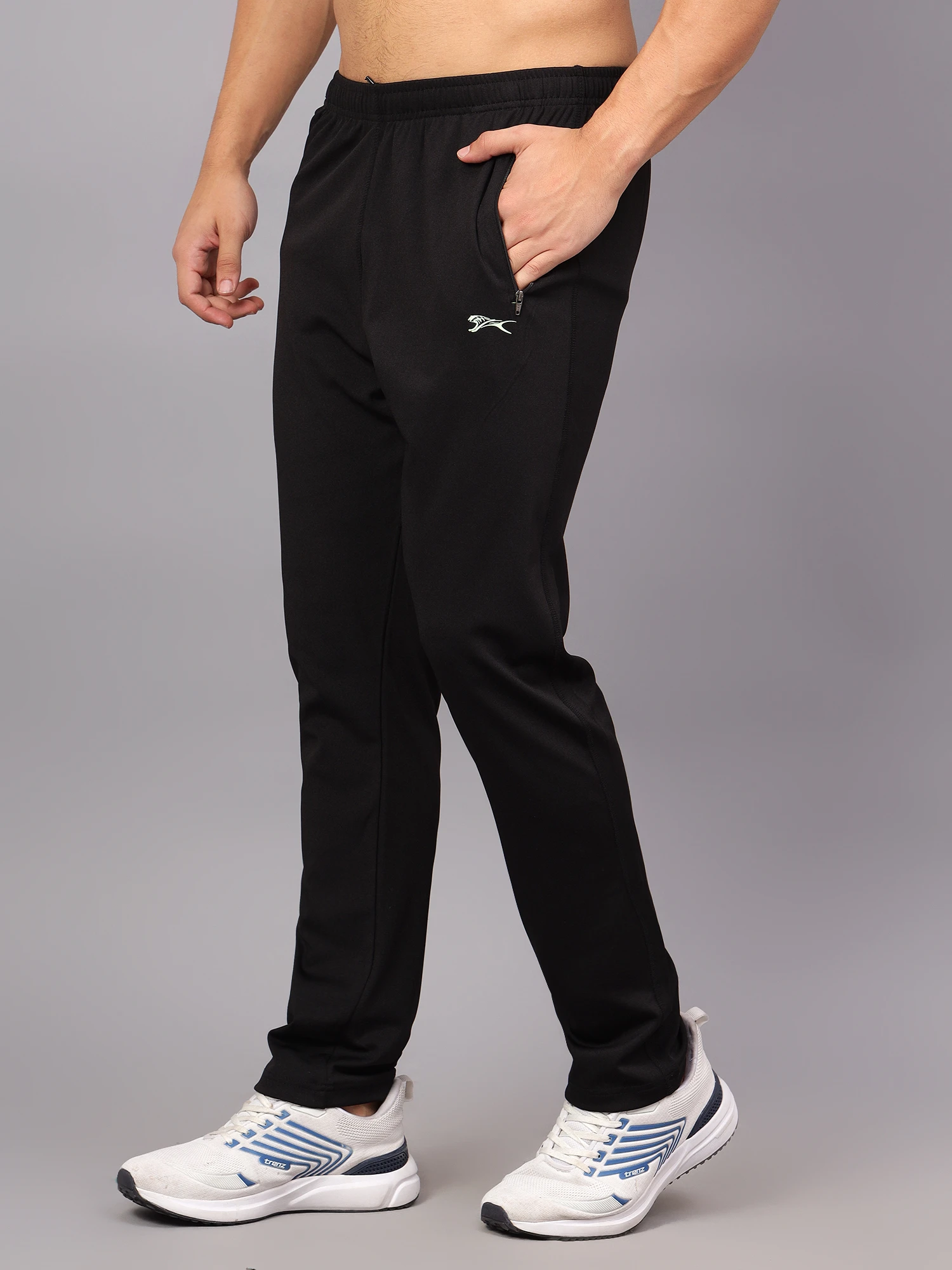 Black Stretchable Track Pants for Men Shiv Naresh