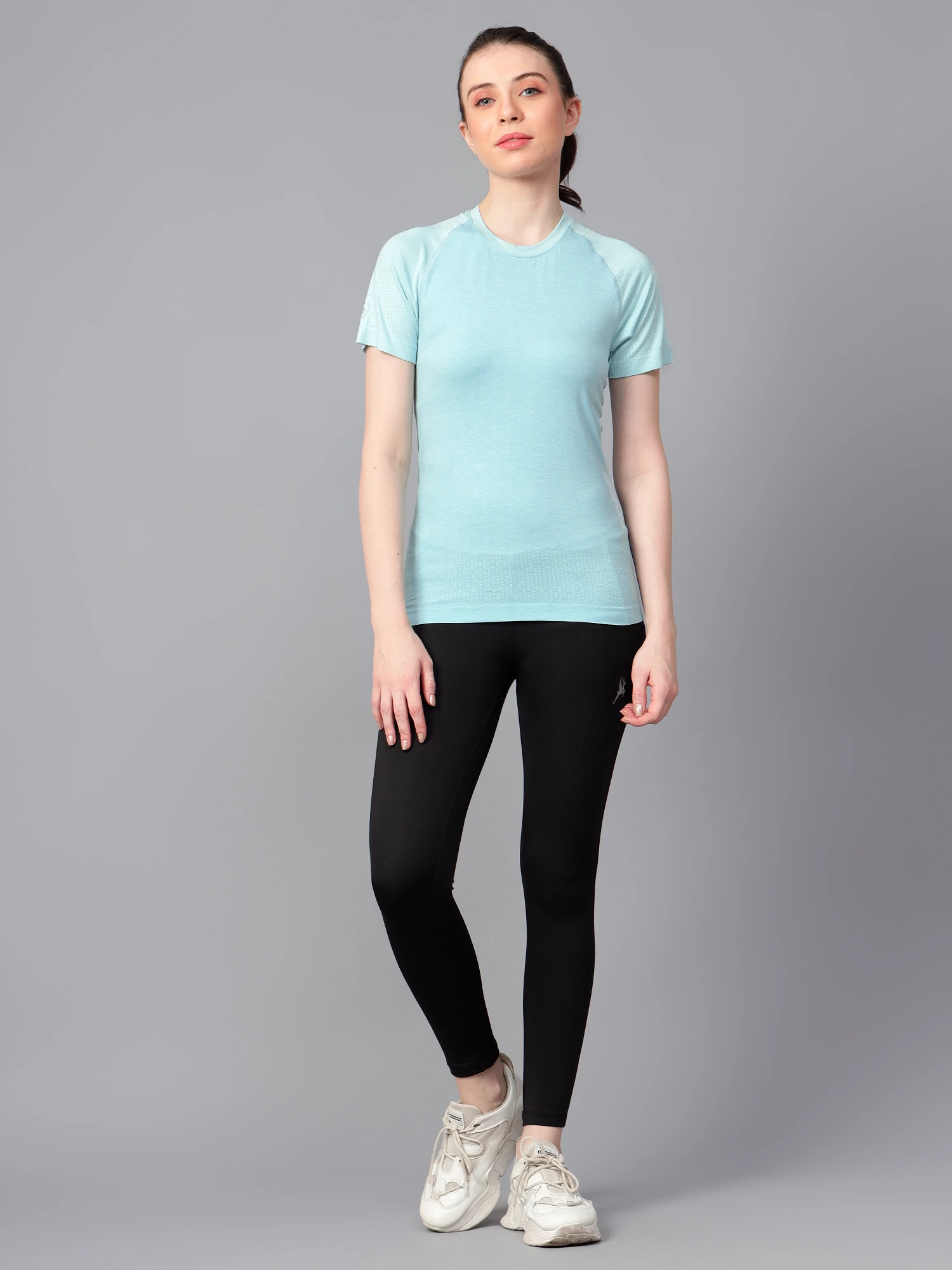 Women's blue duatone seamless t-shirt by Shiv Naresh