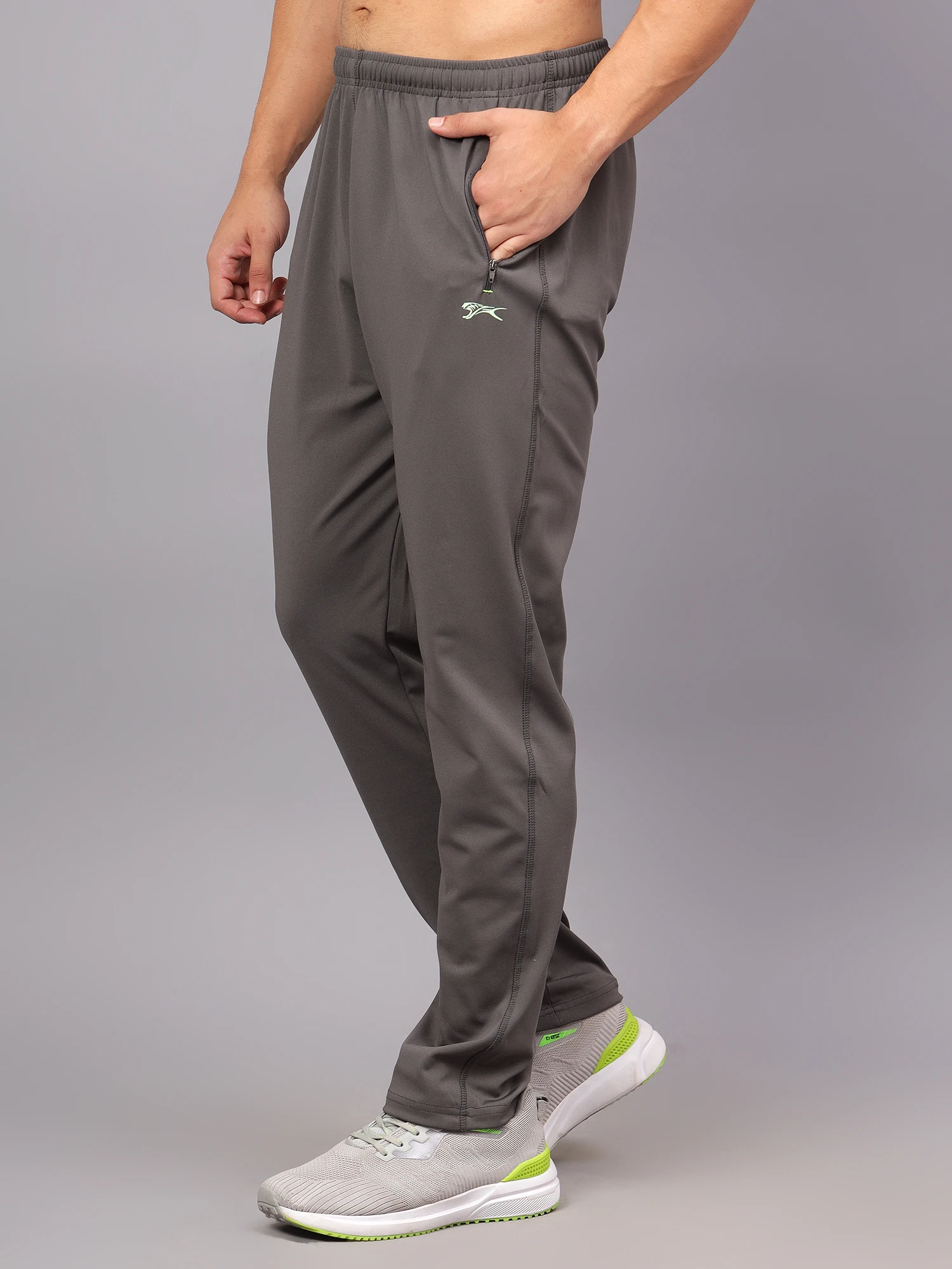 Grey Stretchable Track Pants for Men Shiv Naresh