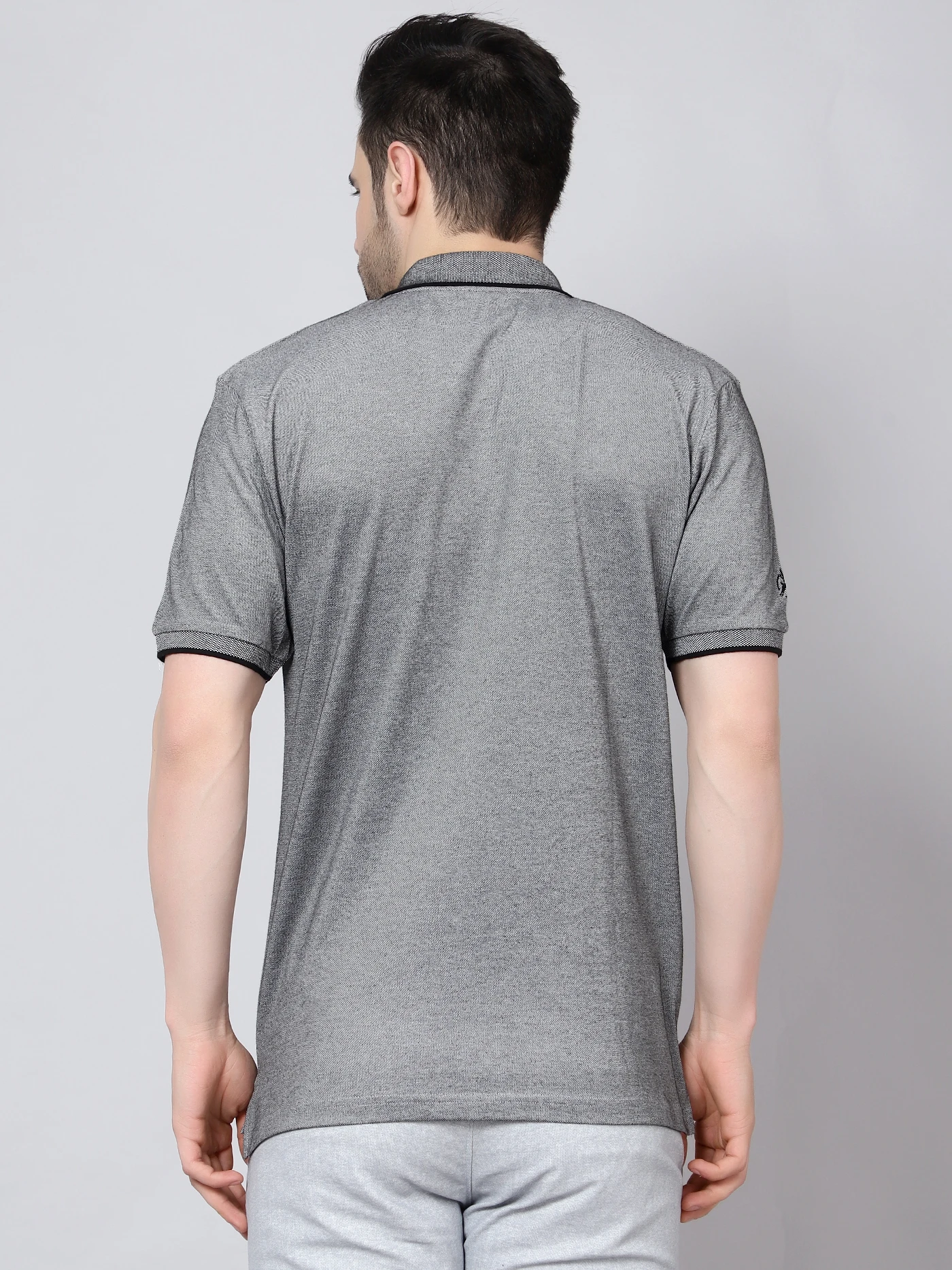Kooltex Regular Fit black polo t-shirt for men by Shiv Naresh