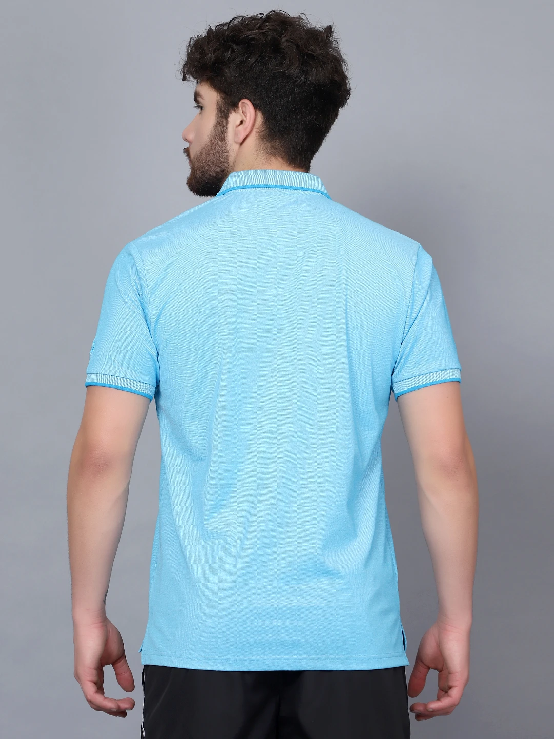 Kooltex Regular Fit cyan Blue polo t-shirt for men by Shiv Naresh