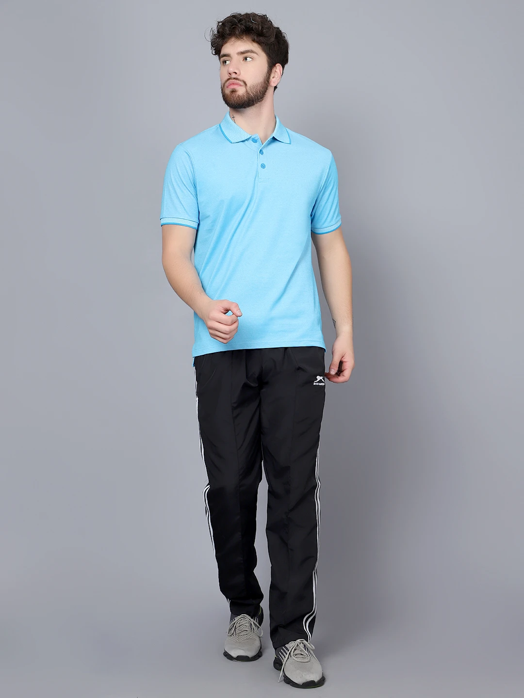Kooltex Regular Fit cyan Blue polo t-shirt for men by Shiv Naresh