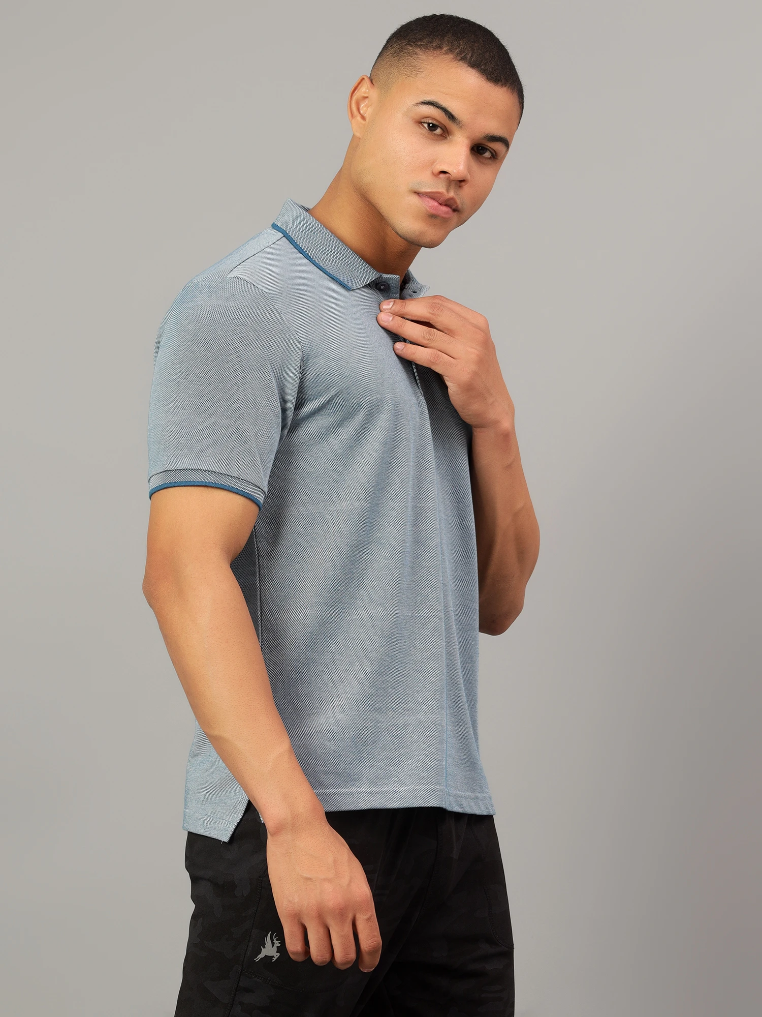 Kooltex Regular Fit sky Blue polo T-shirt for men by Shiv Naresh