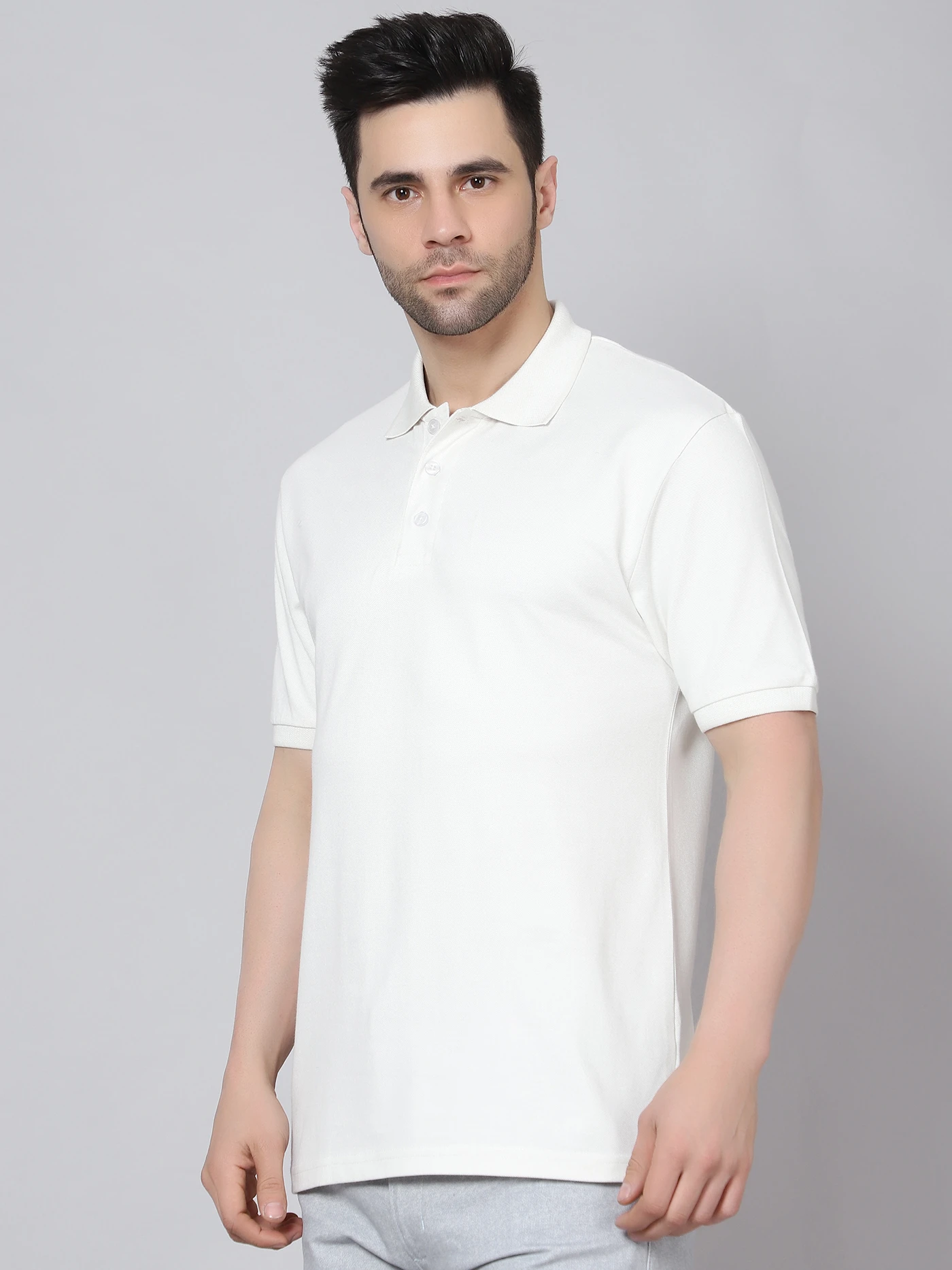 Kooltex Regular fit white sports polo t-shirts for men by Shiv Naresh