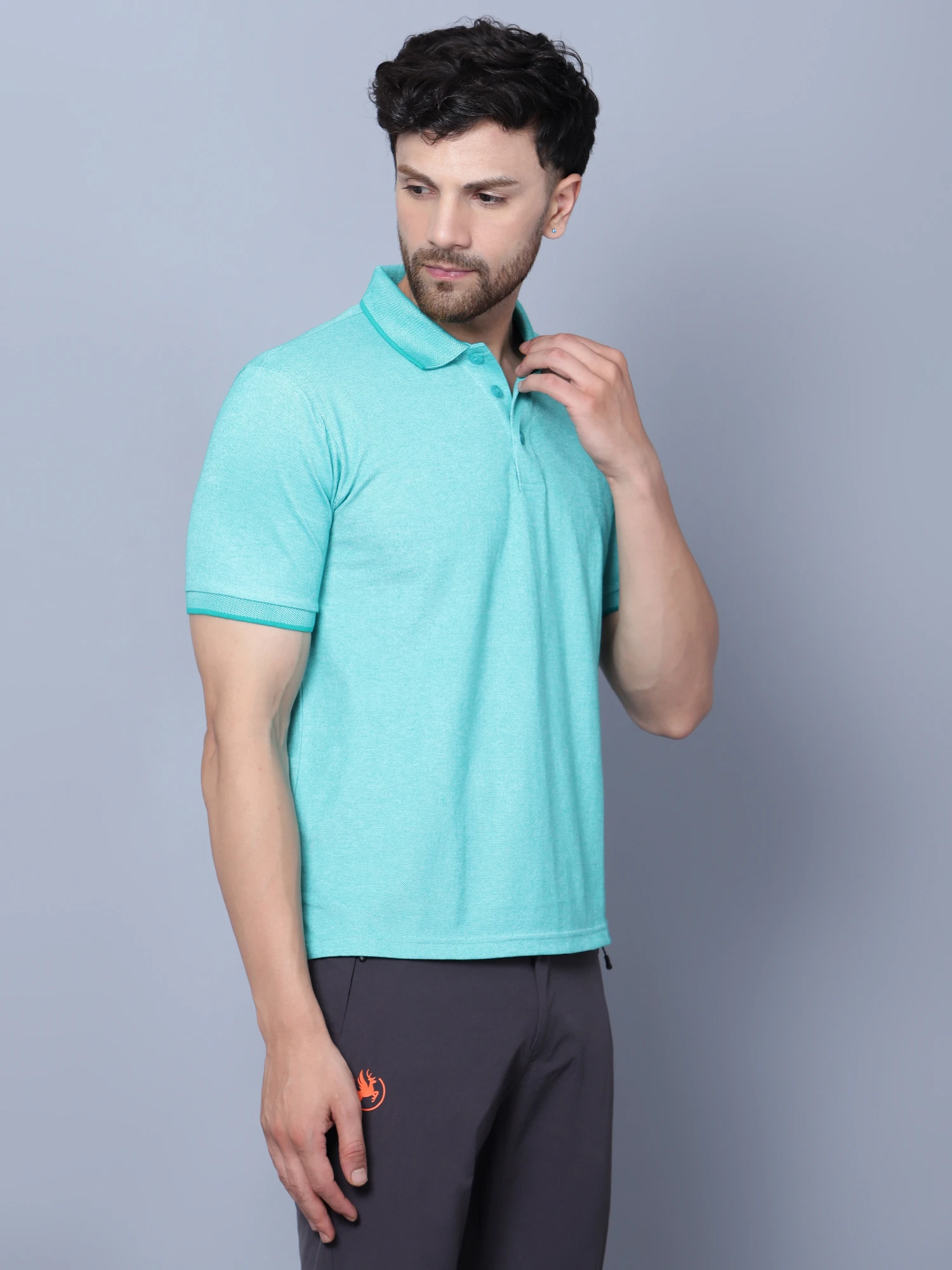 Kooltex sea green sports polo t-shirts for men by Shiv Naresh