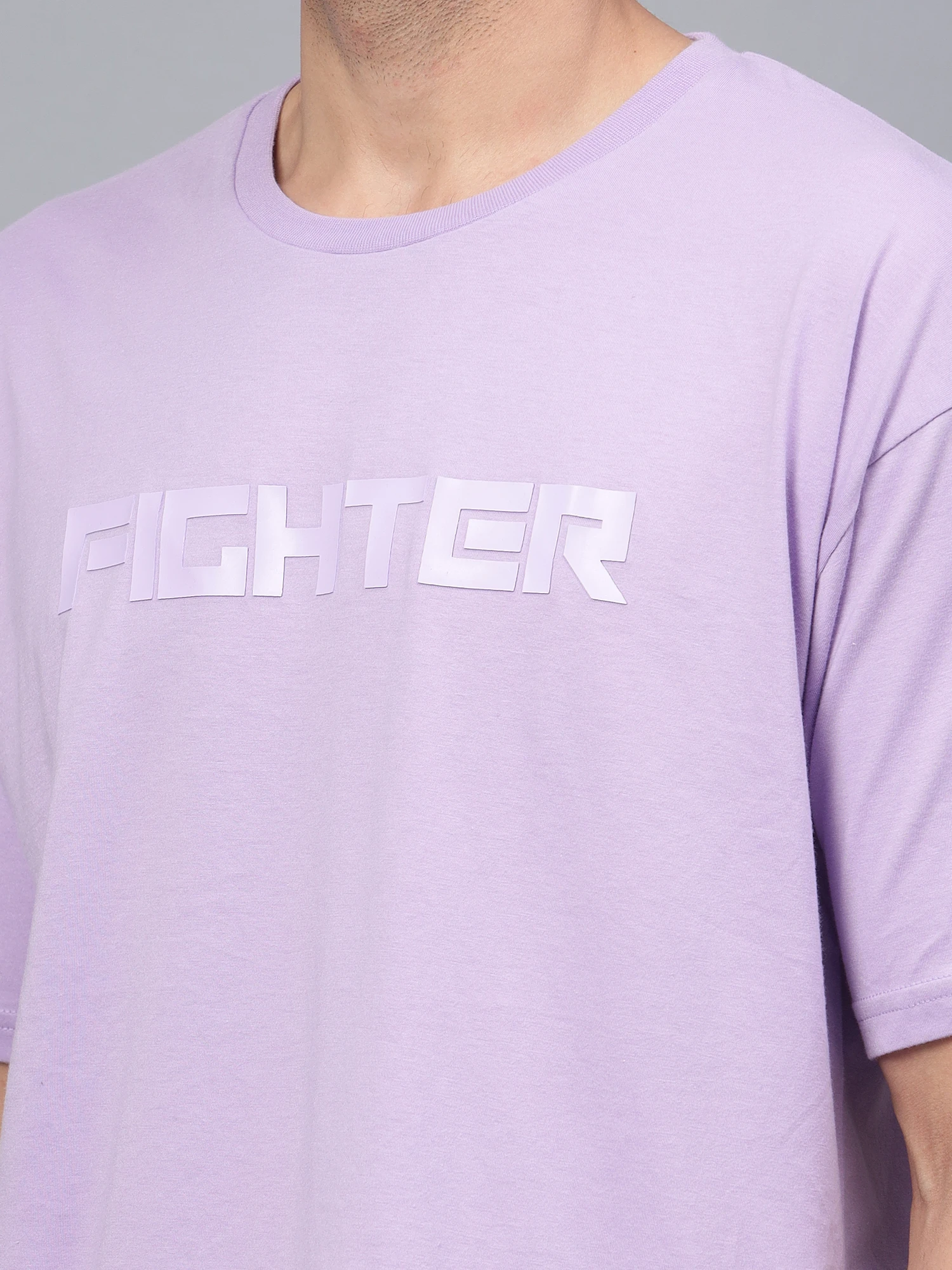 Fighter men’s lavender t‑shirt by Shiv Naresh