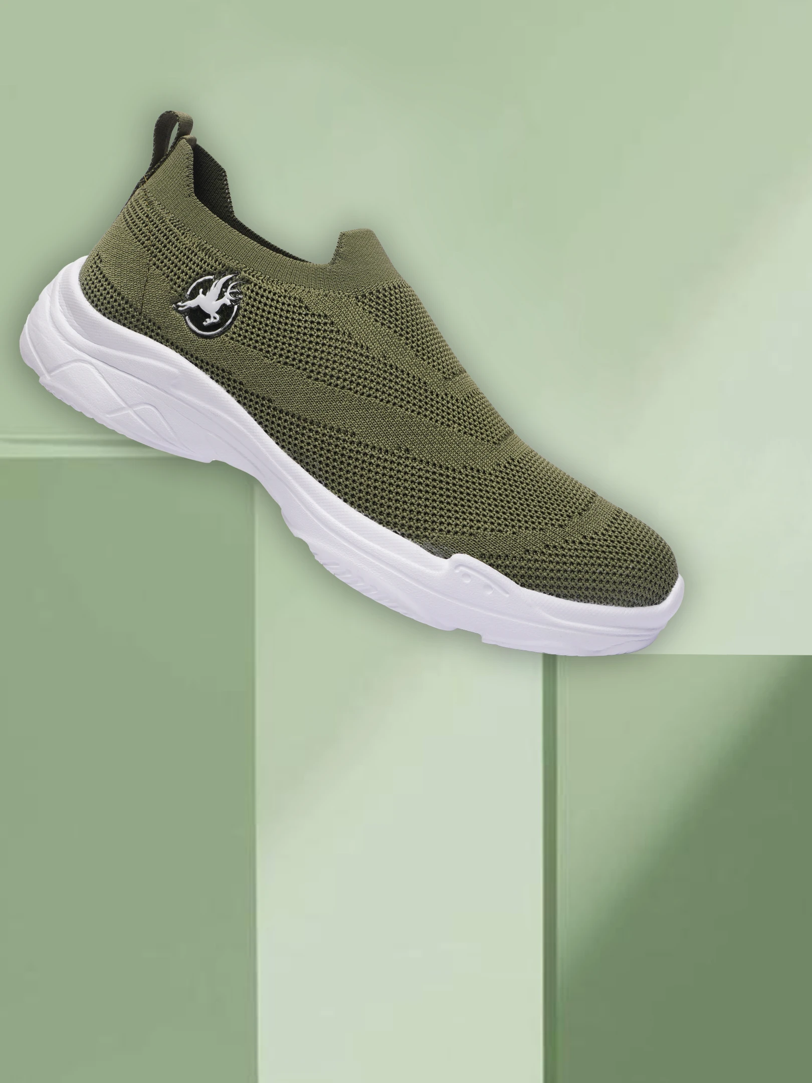 Olive Green Women's Slip-On Shoes by Shivnaresh