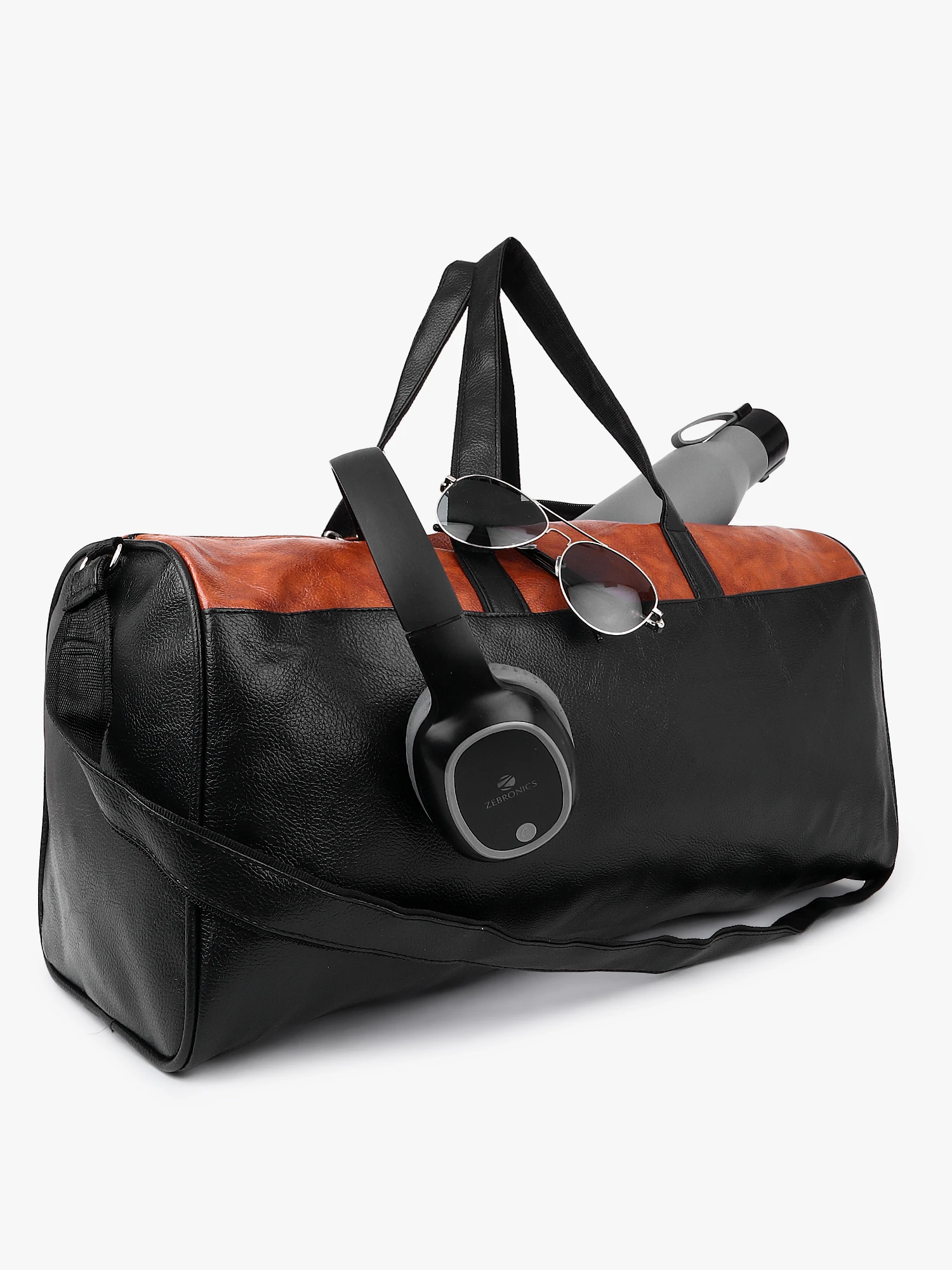 Shiv Naresh Monomatic Duffle Bag Black Tan