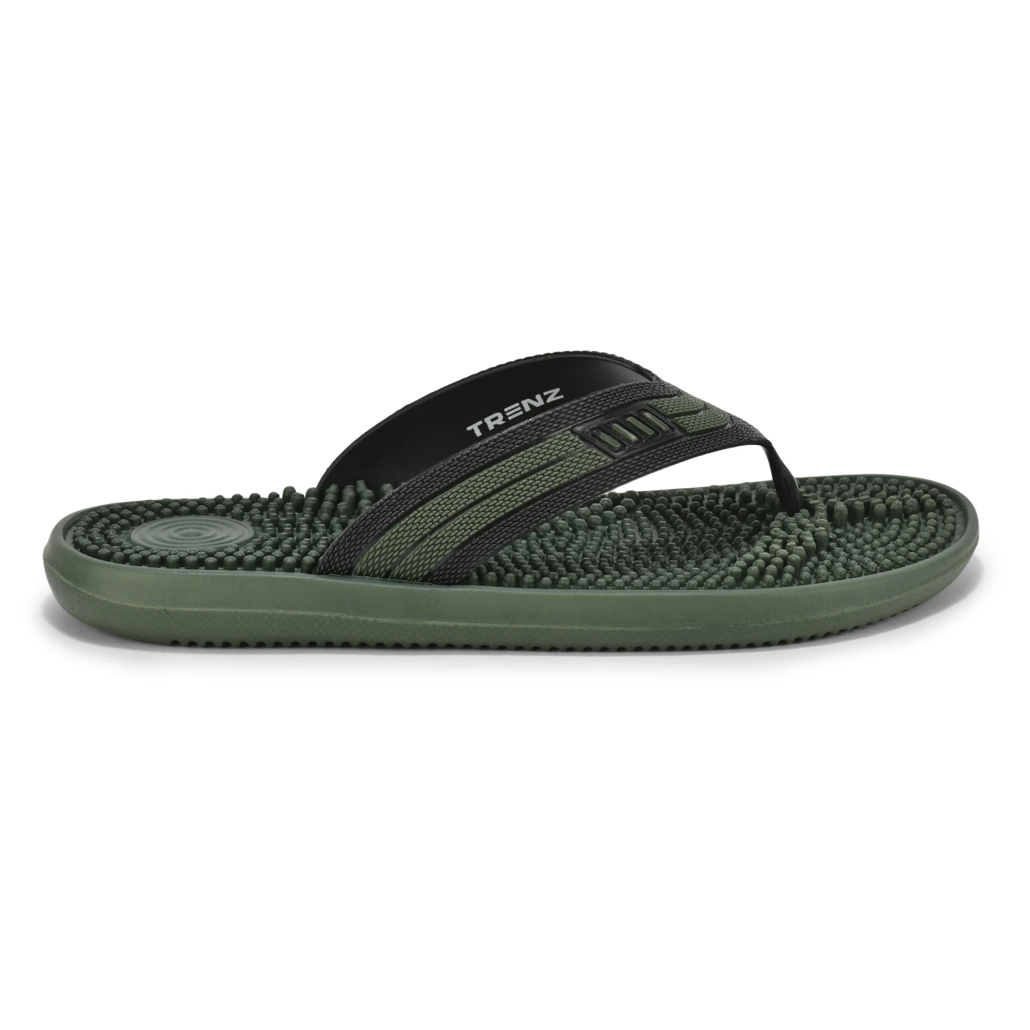 Shivnaresh men's slip-on slippers olive green