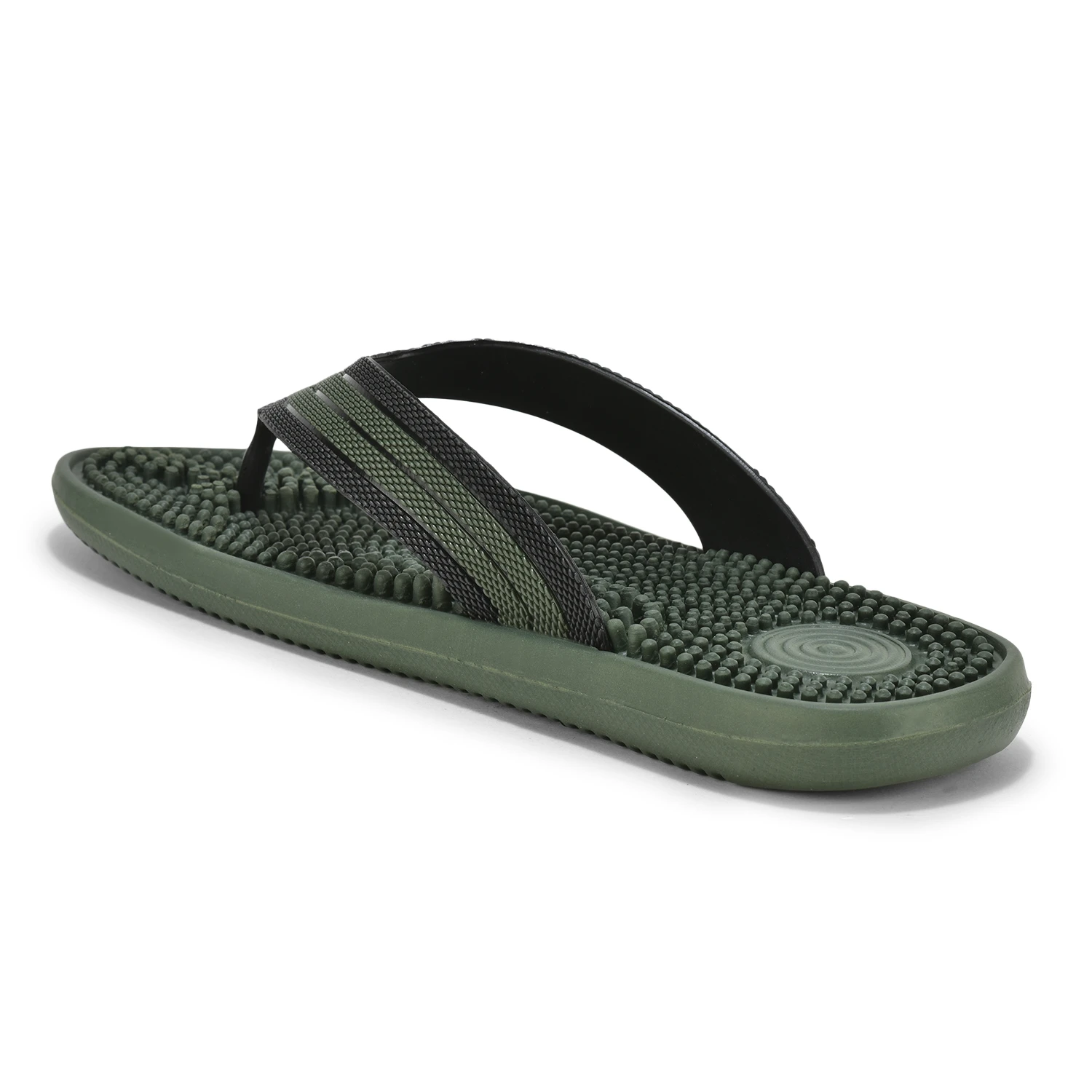 Shivnaresh men's slip-on slippers olive green
