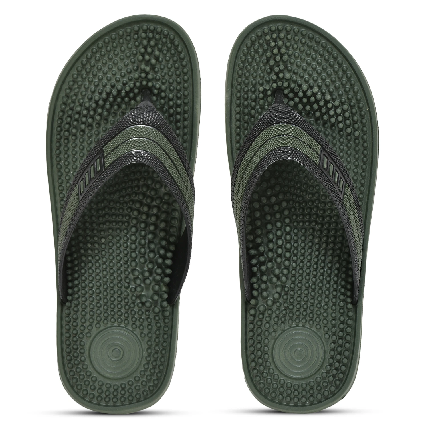 Shivnaresh men's slip-on slippers olive green