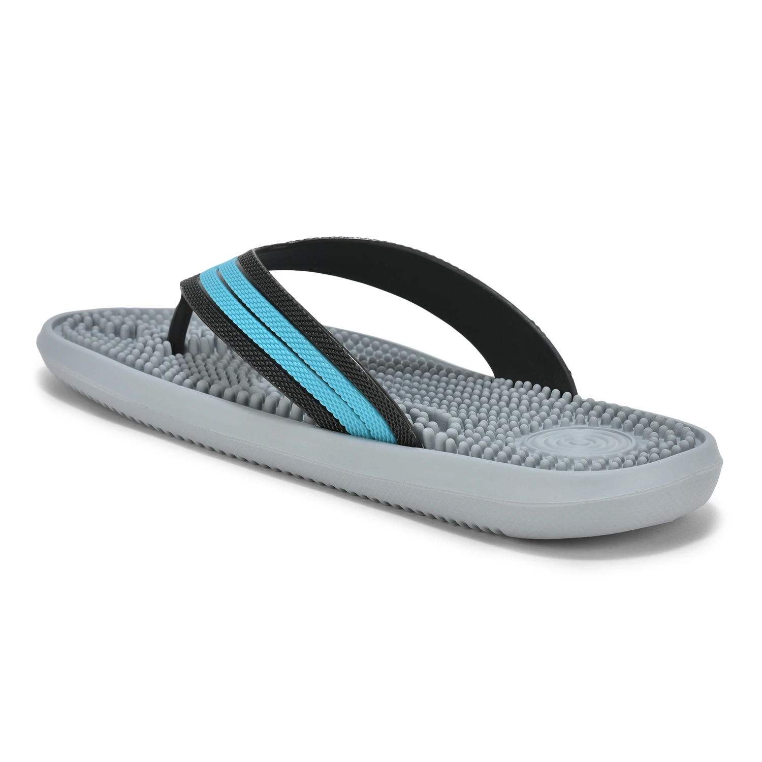 Shivnaresh men's slip-on slippers light grey sea green