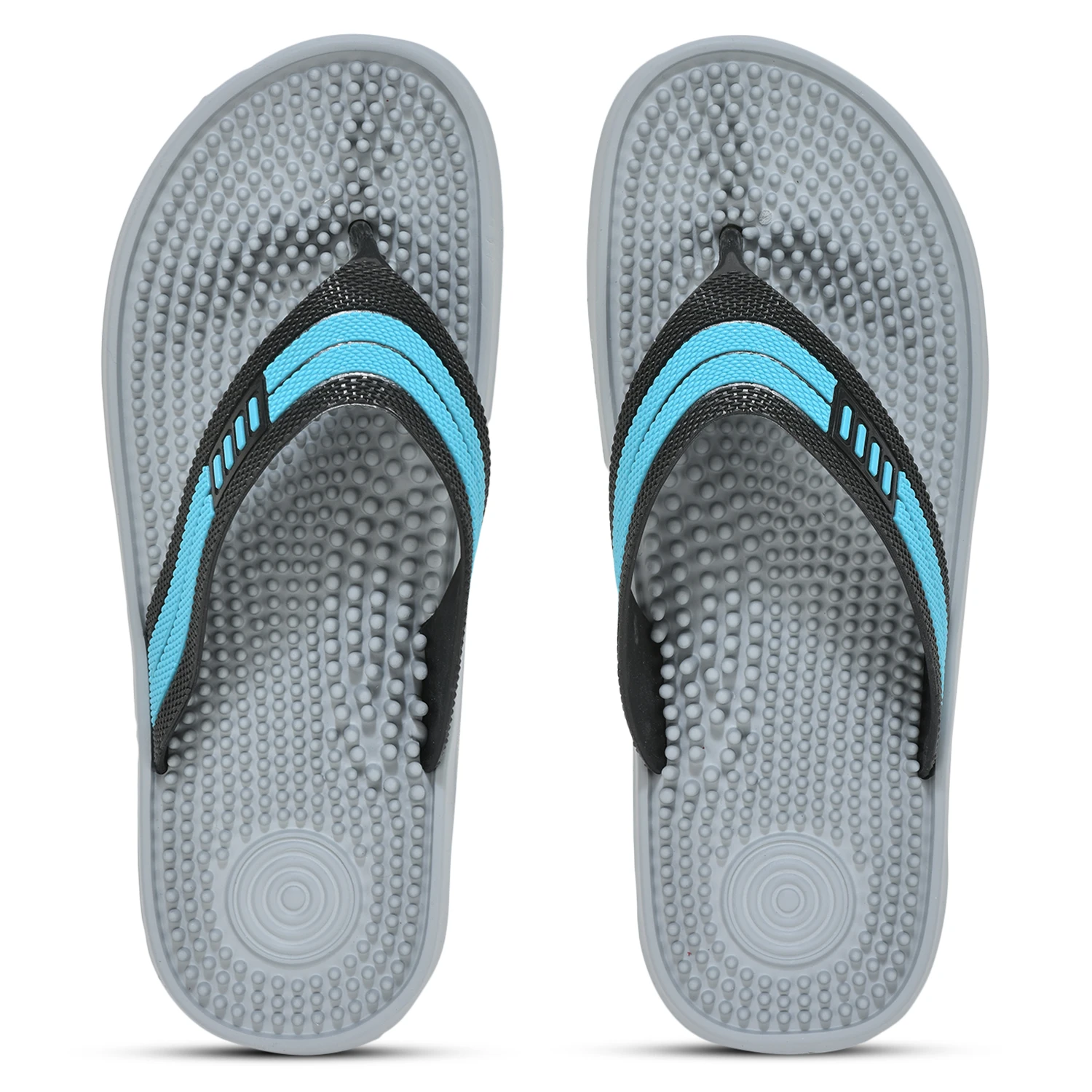 Shivnaresh men's slip-on slippers light grey sea green