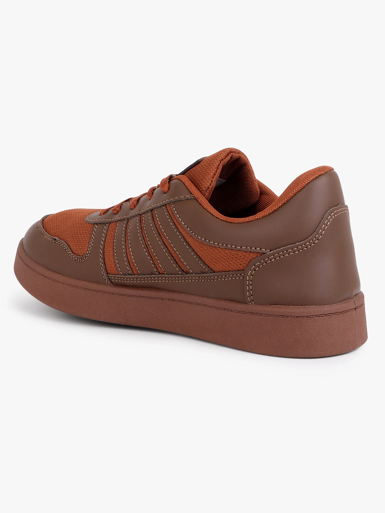 Brown lace-up sports shoes for men Shiv Naresh