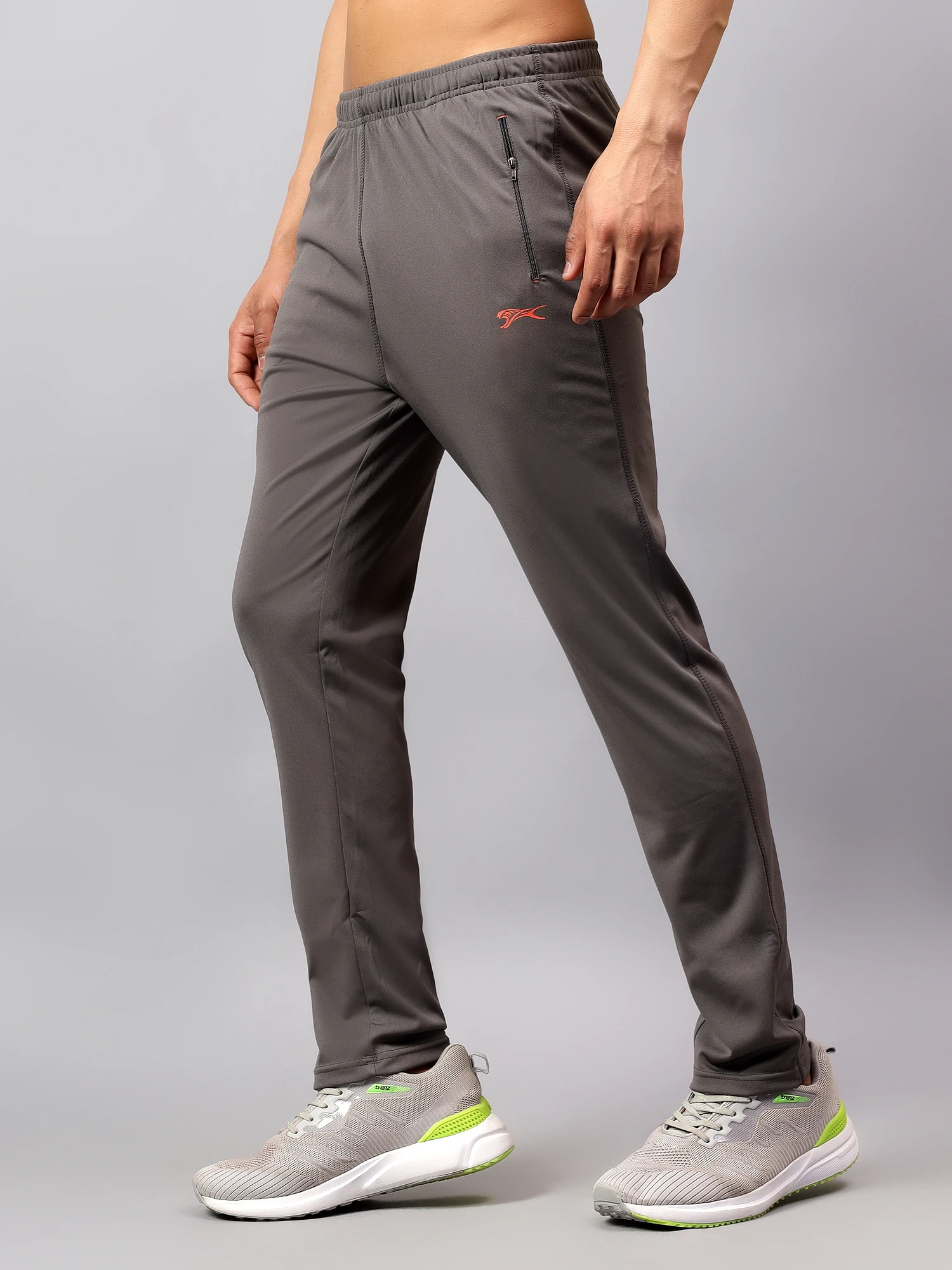 Grey Stretchable Gym Track Pants for Men Shiv Naresh