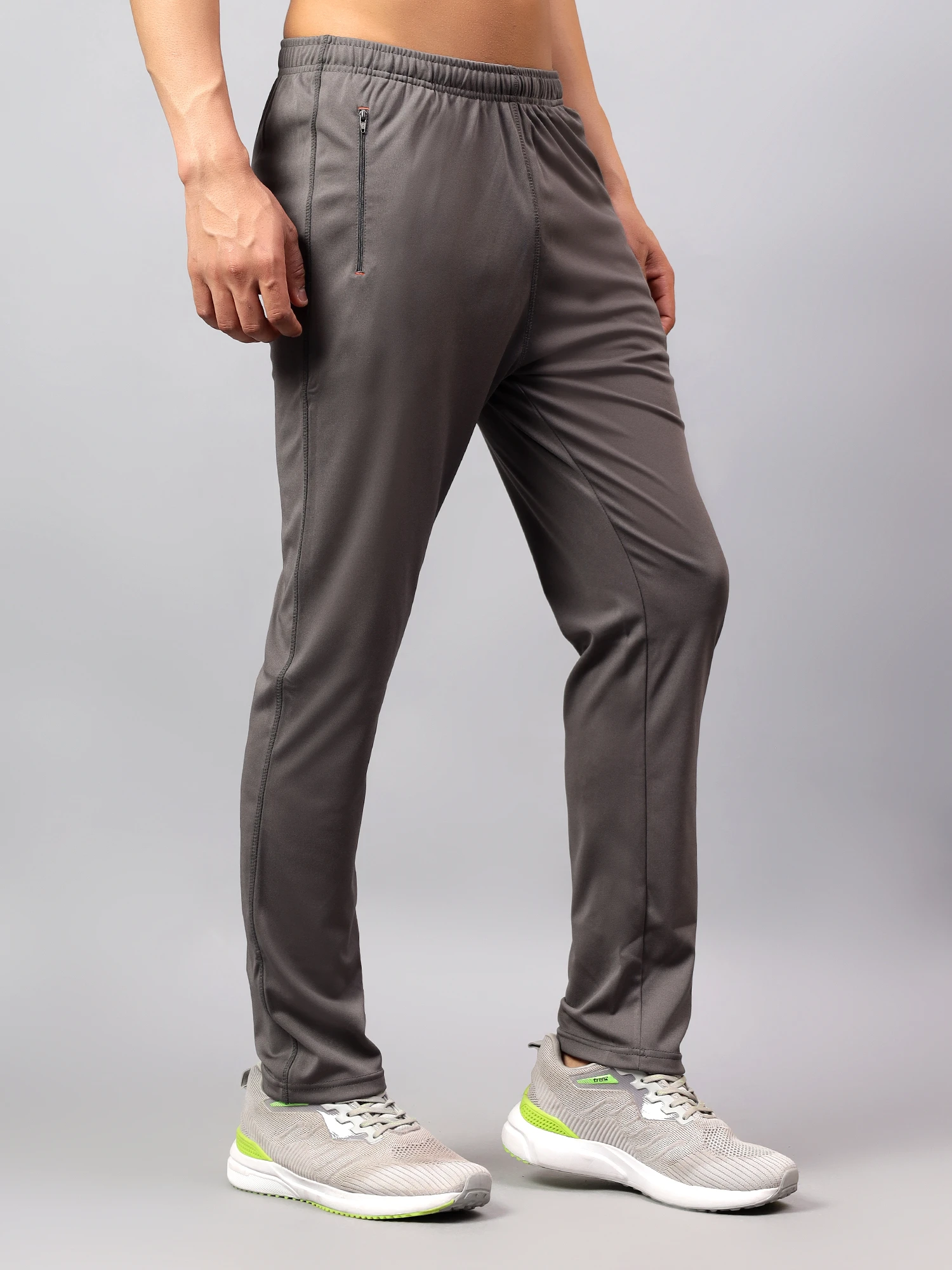 Grey Stretchable Gym Track Pants for Men Shiv Naresh