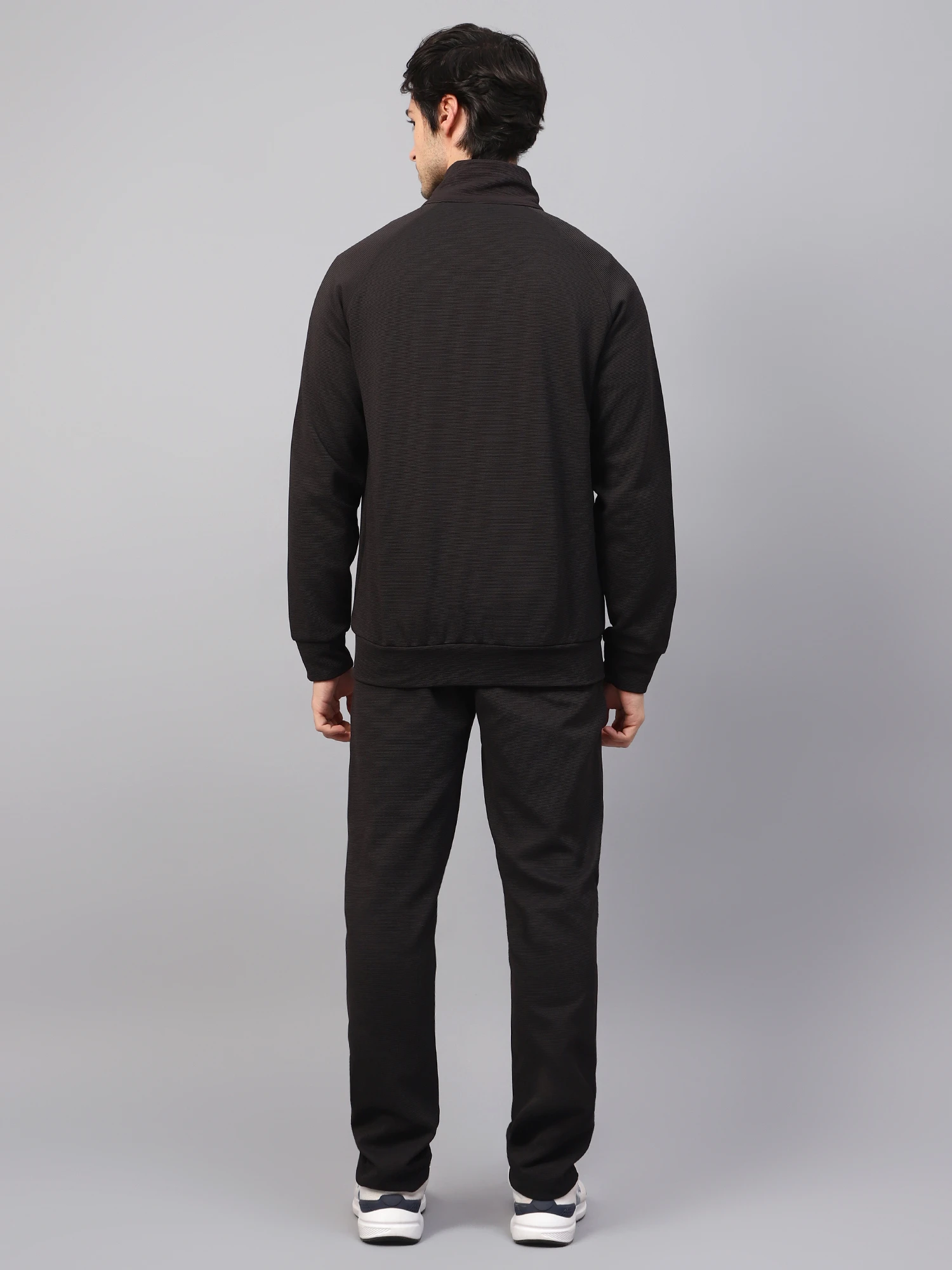 Shiv Naresh Black Ottoman Tracksuit for Men