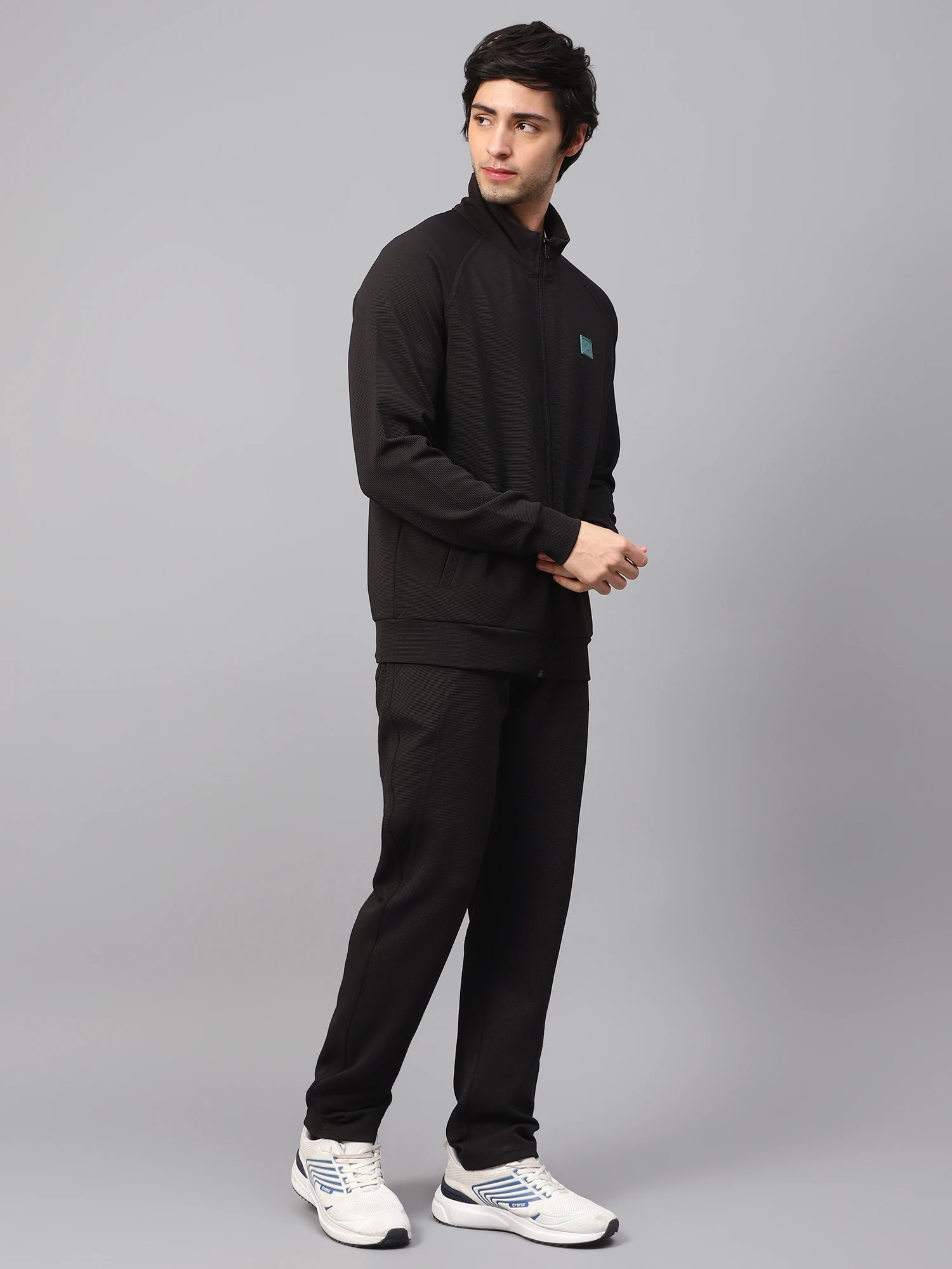 Shiv Naresh Black Ottoman Tracksuit for Men