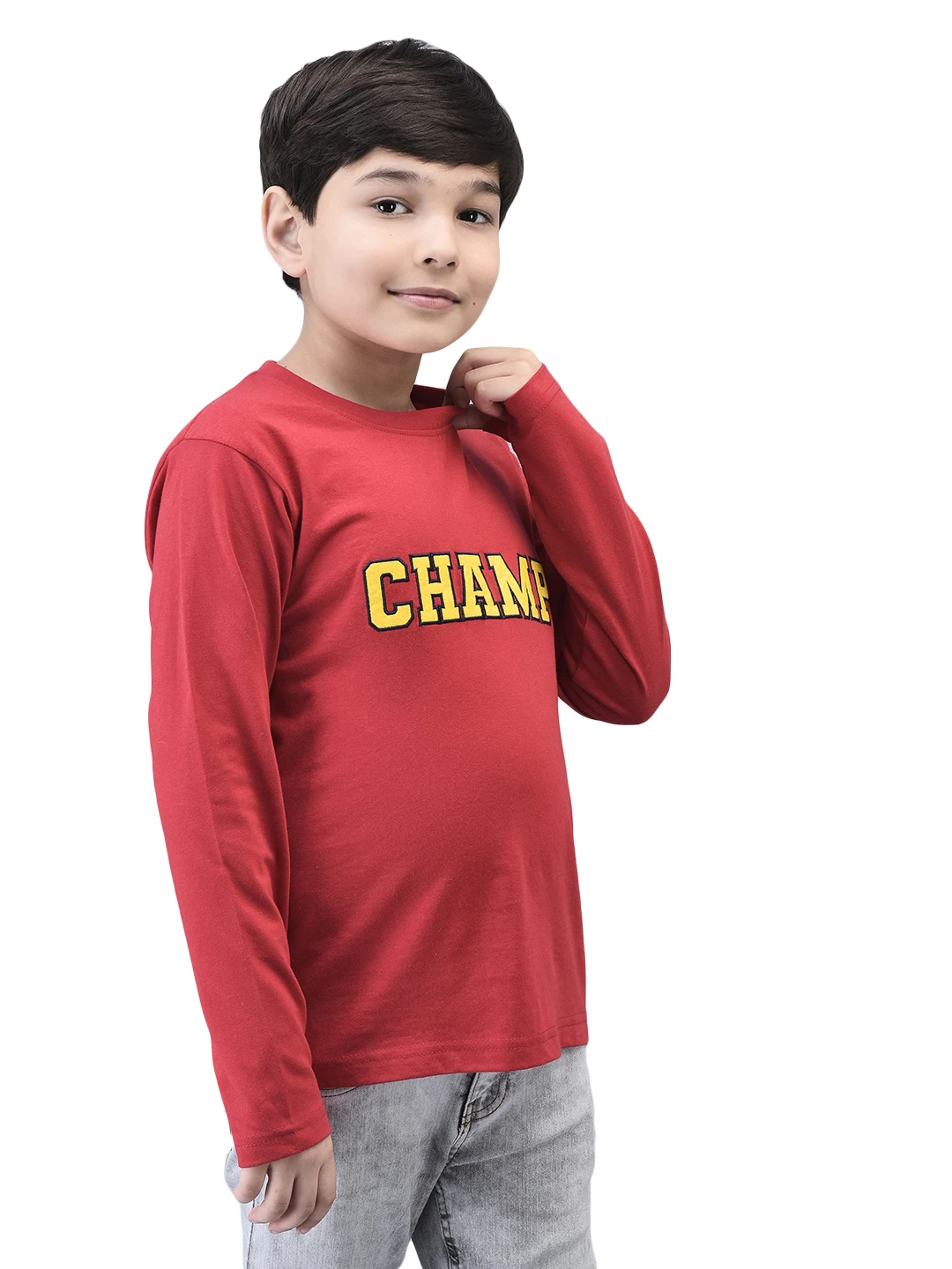 Boys Champ Full Sleeve T-shirt Red Shiv Naresh
