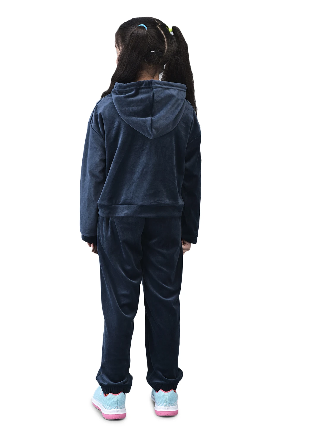 Navy Blue SuperSoft Grils Tracksuit by Shiv Naresh