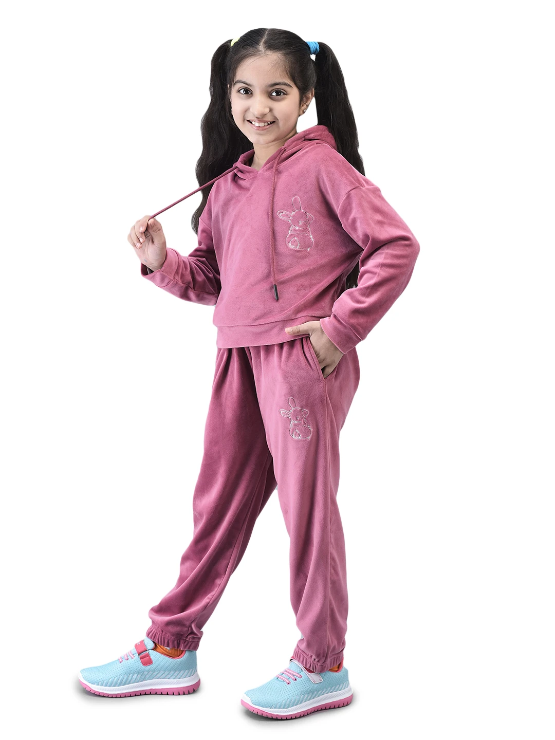 Pink SuperSoft Grils Tracksuit by Shiv Naresh