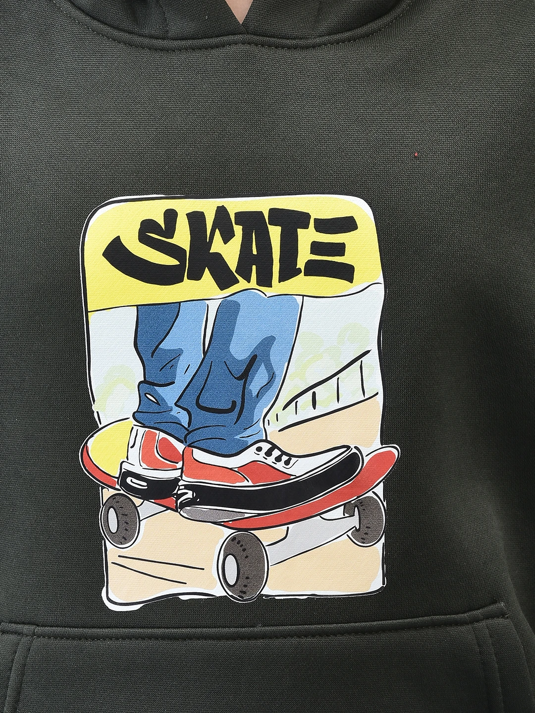 Olive Green Boy’s Hoodie for Kids by Shiv Naresh