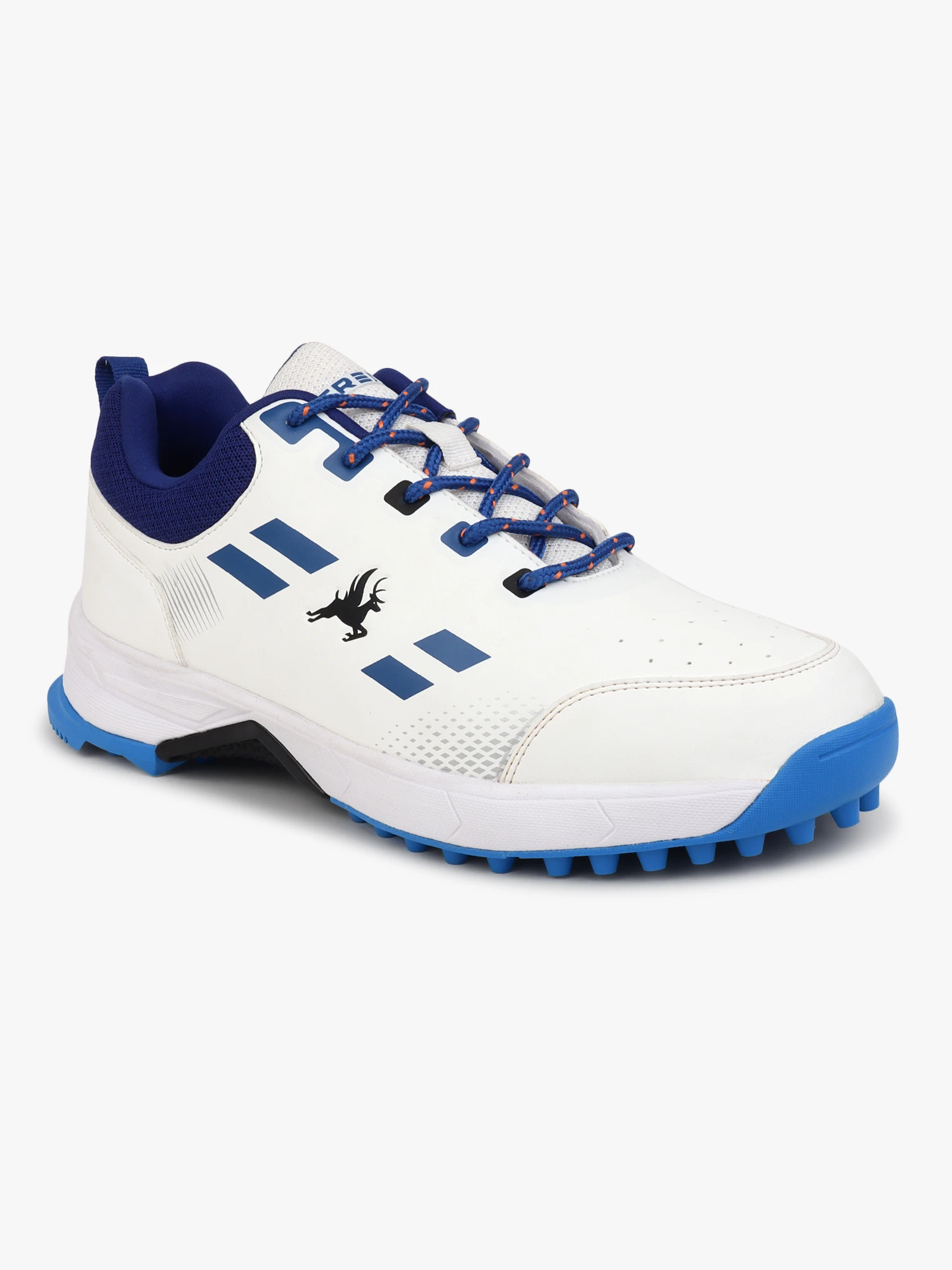 Royal Blue White Men's Cricket Shoes by Shiv Naresh